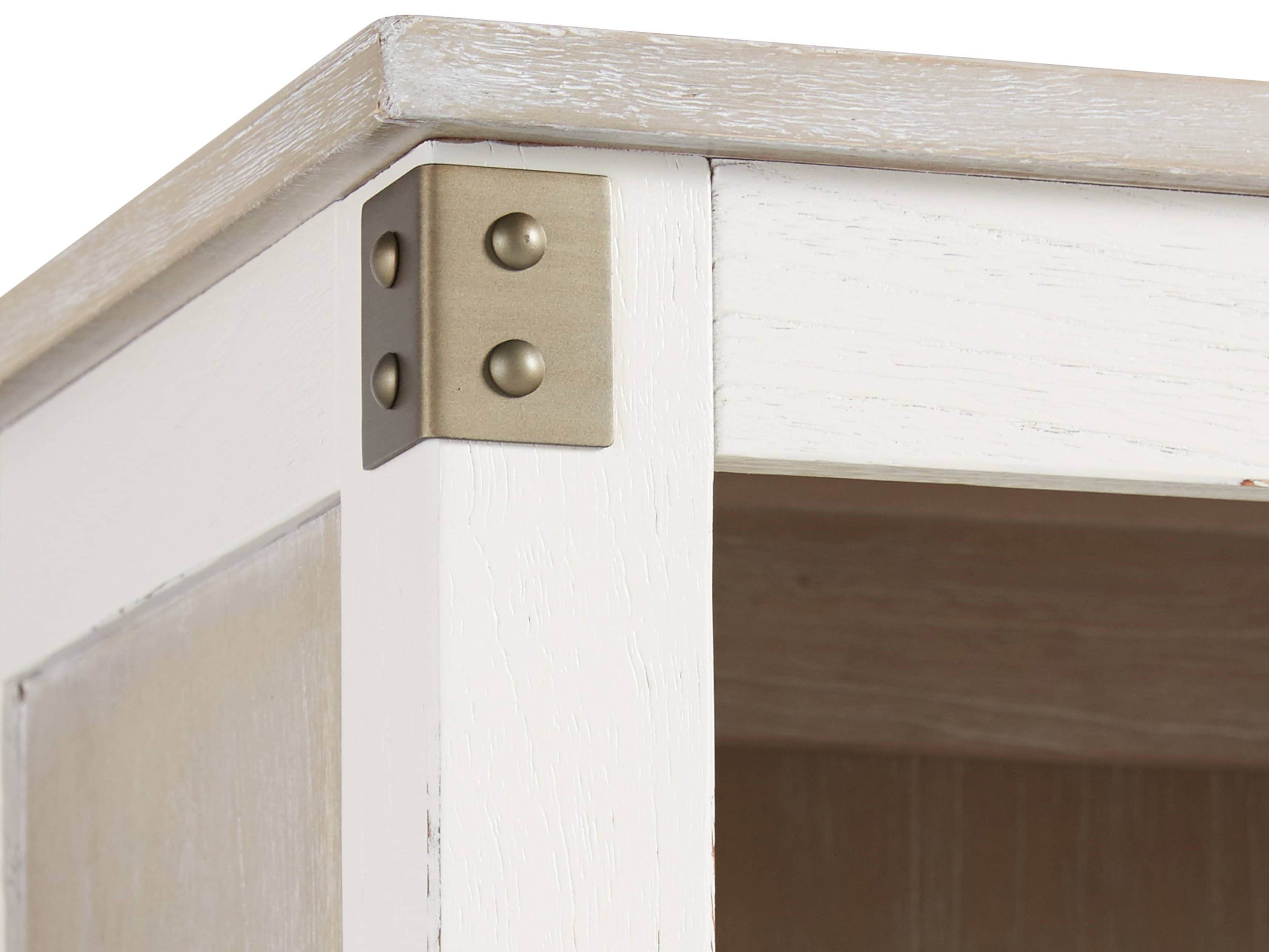 Telegraph Wide Bookcase In Acacia White