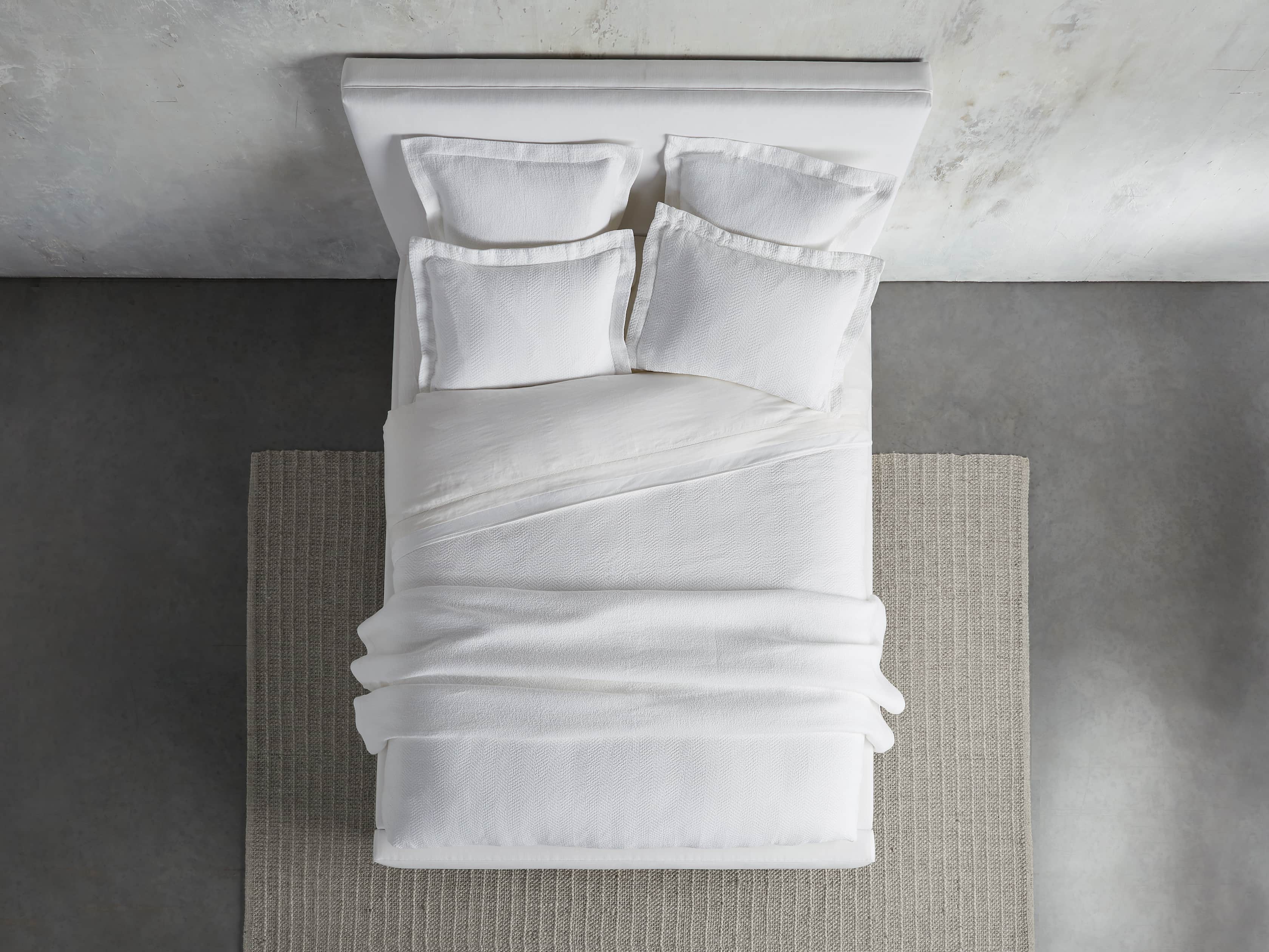 Queen Alma White Duvet Cover