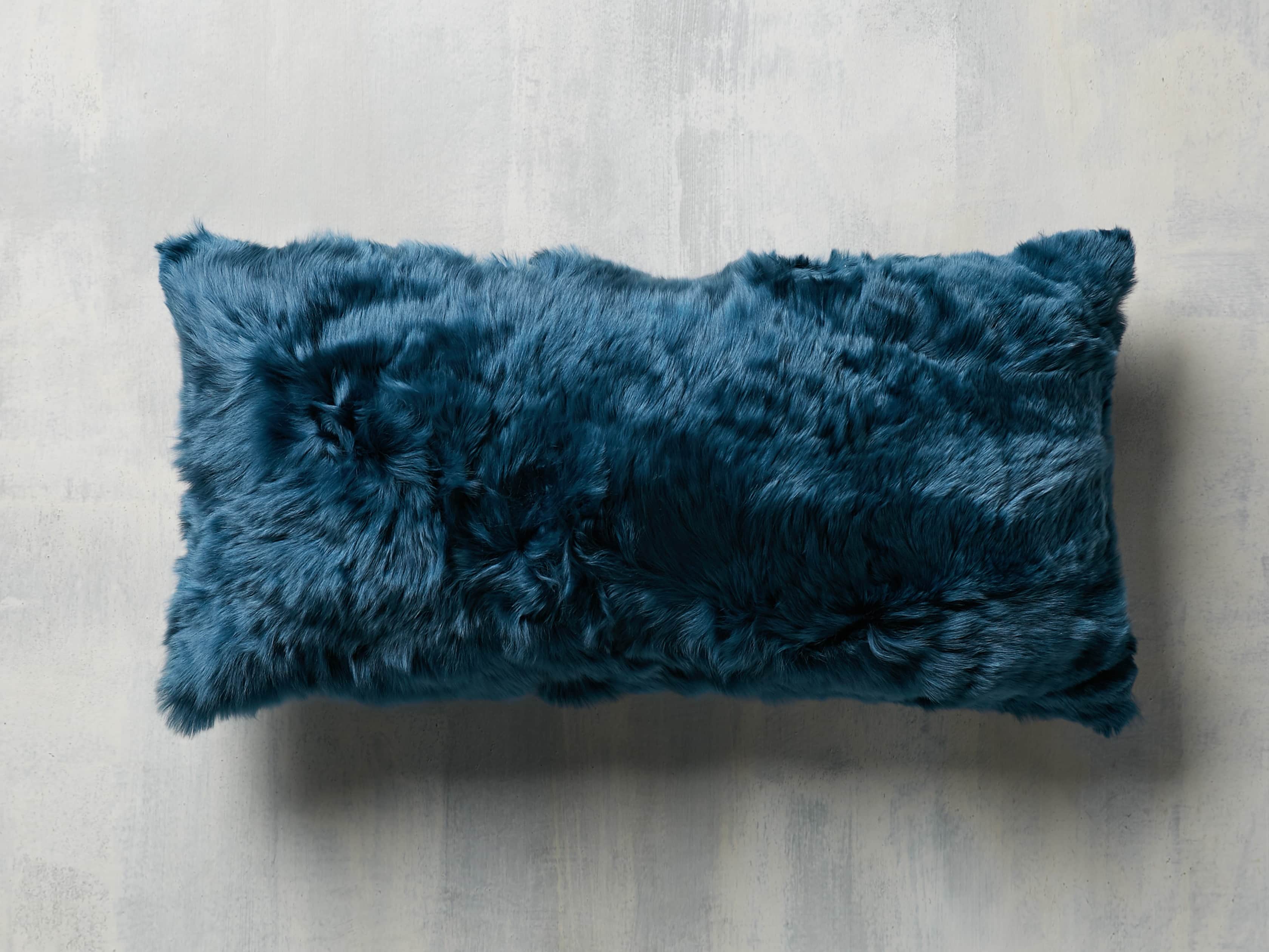 Alpaca Lumbar Pillow in Navy