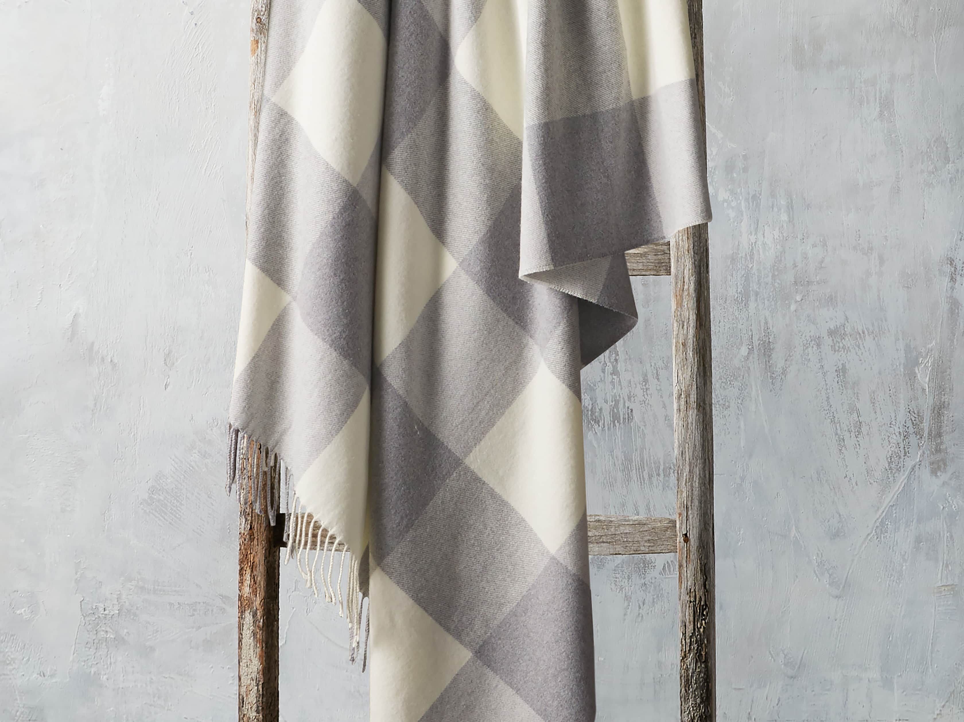 Buffalo Check Throw in Light Grey, slide 1 of 3