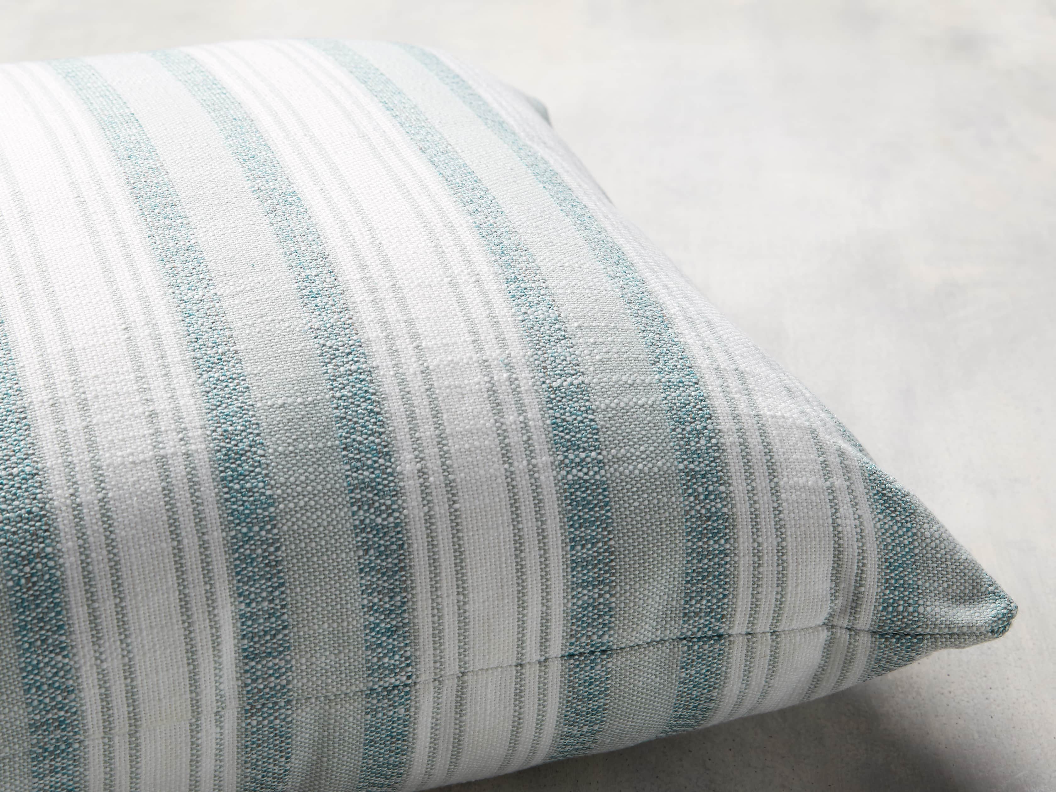 Beach Stripe Indoor/Outdoor Pillow in Surf, slide 2 of 4