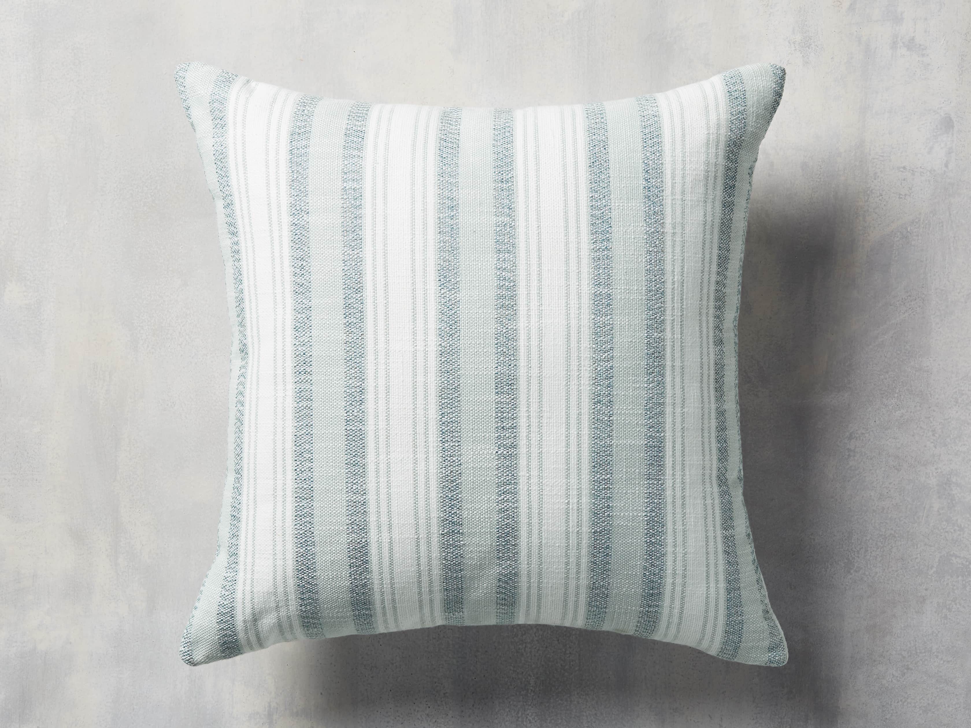 Beach Stripe Indoor/Outdoor Pillow in Surf, slide 1 of 4