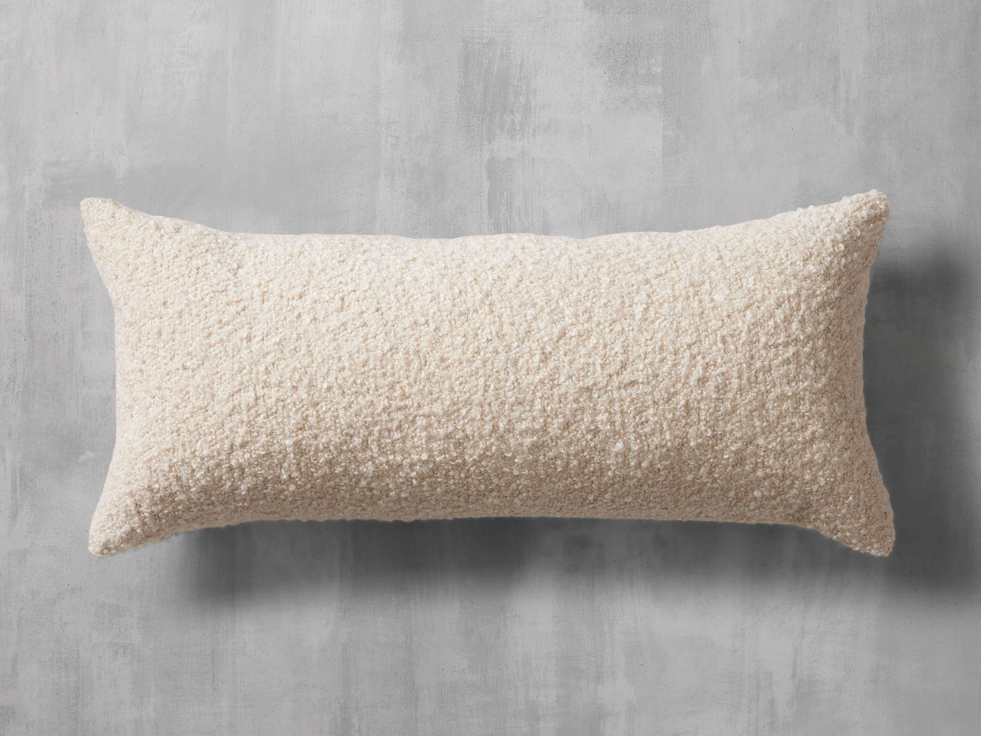 Boucle Lumbar Pillow Cover in Ivory