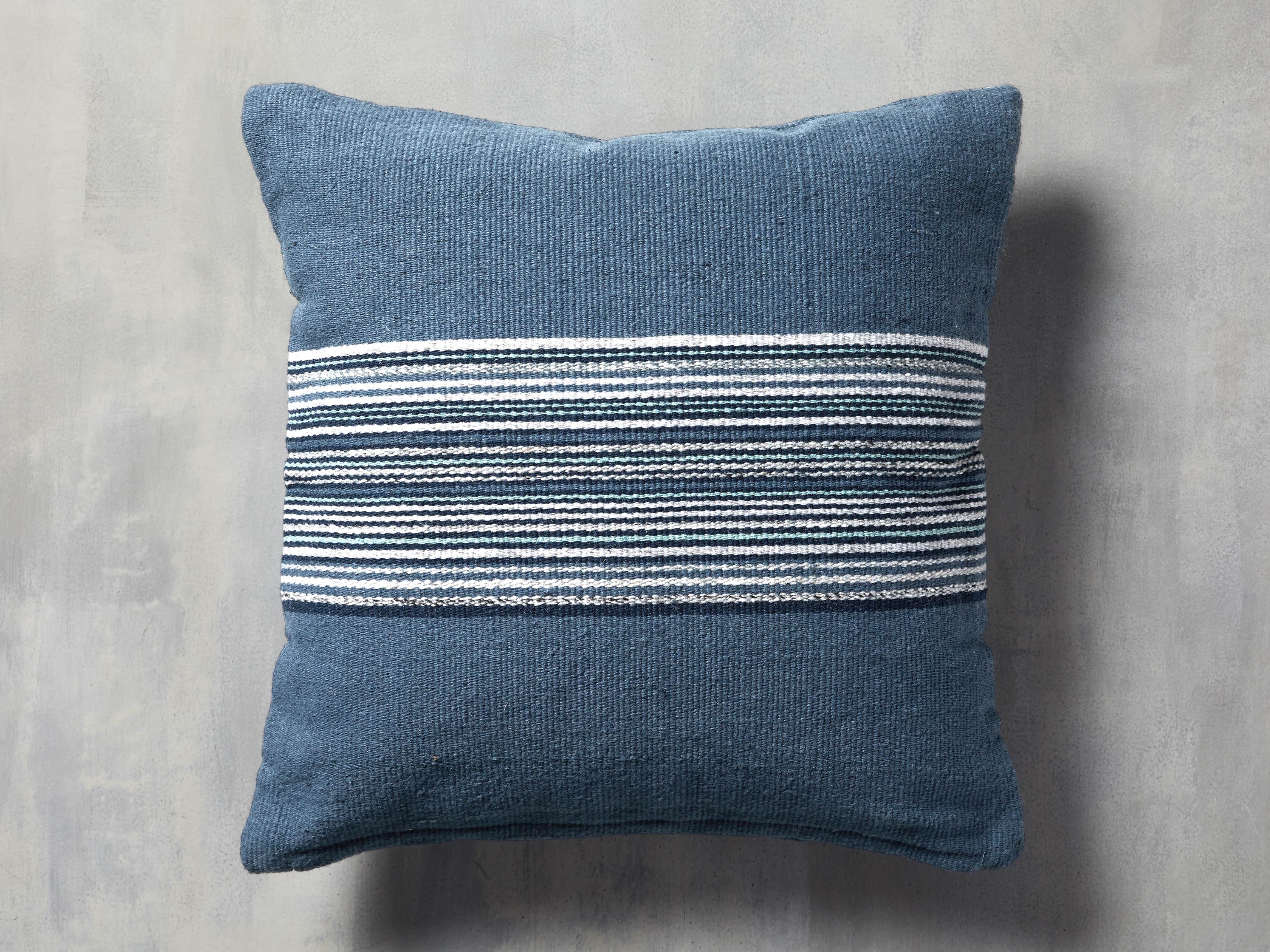 Berks Striped Indoor/Outdoor Pillow in Navy, slide 1 of 4