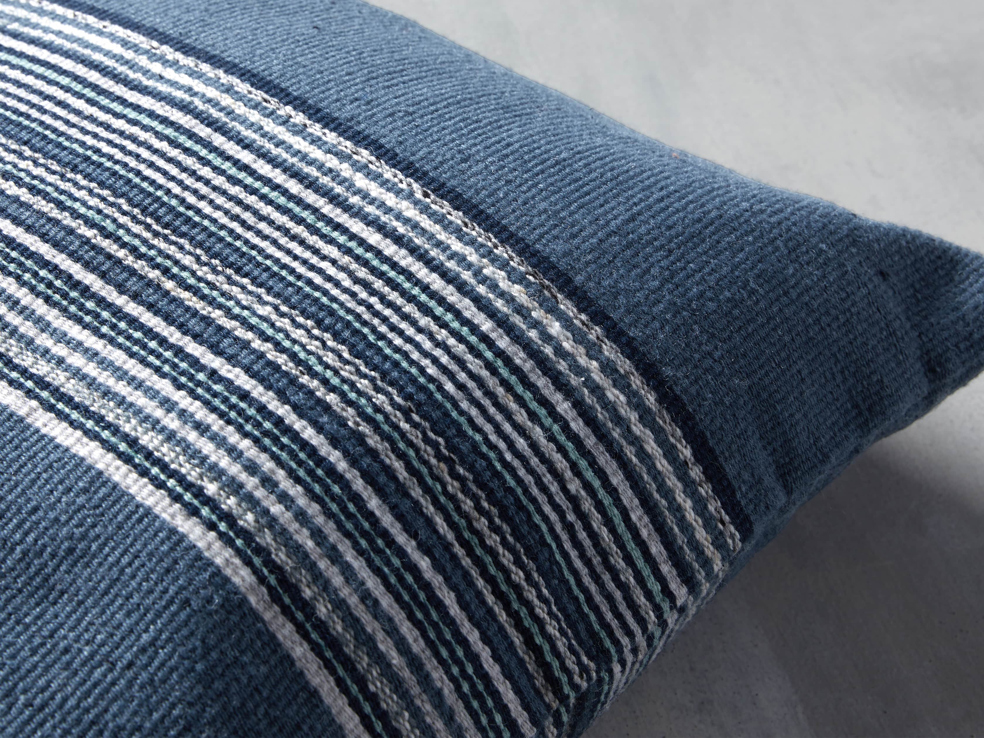 Berks Striped Indoor/Outdoor Pillow in Navy, slide 2 of 4