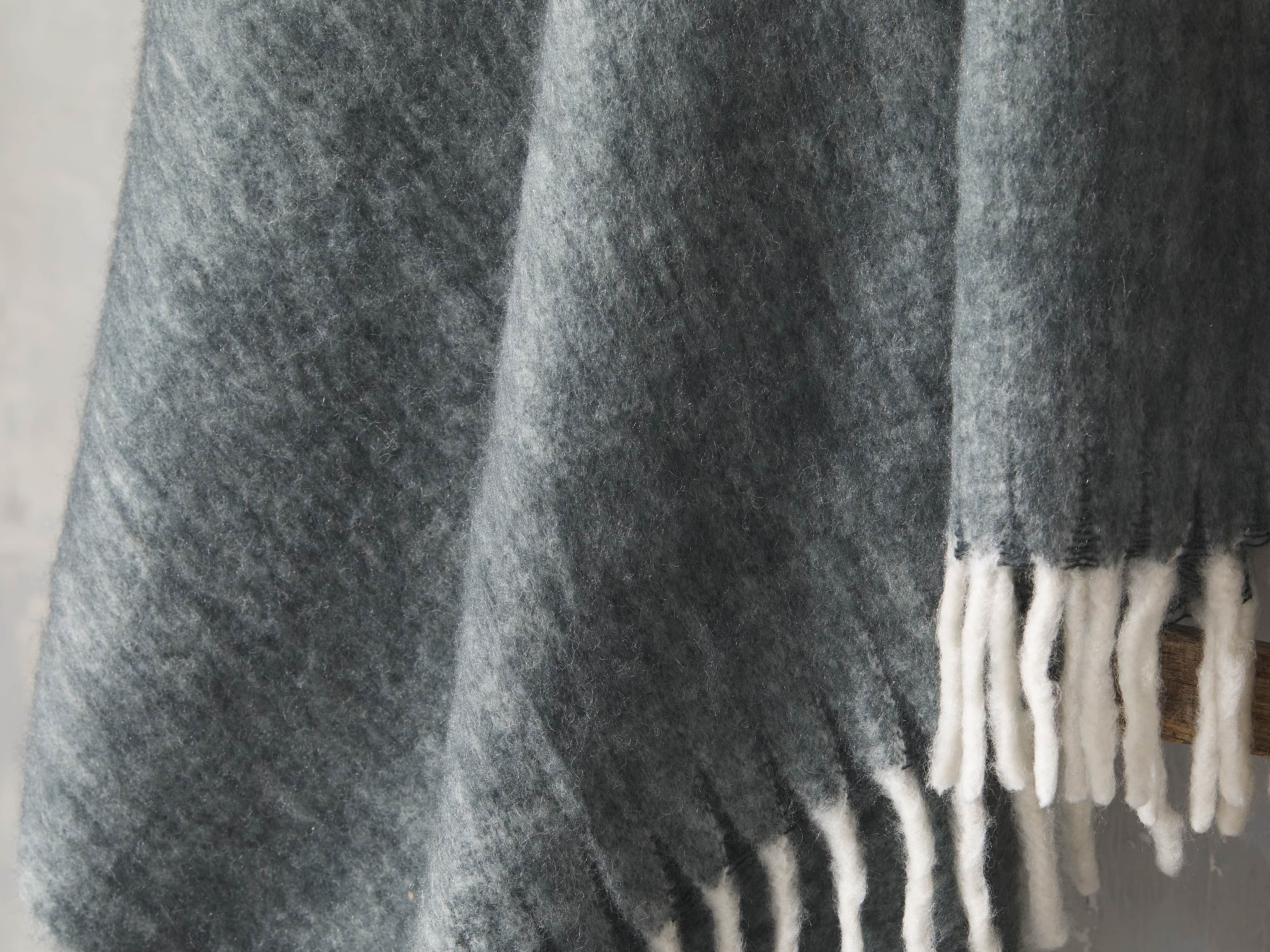 Brushed Heathered Throw in Green, slide 3 of 3