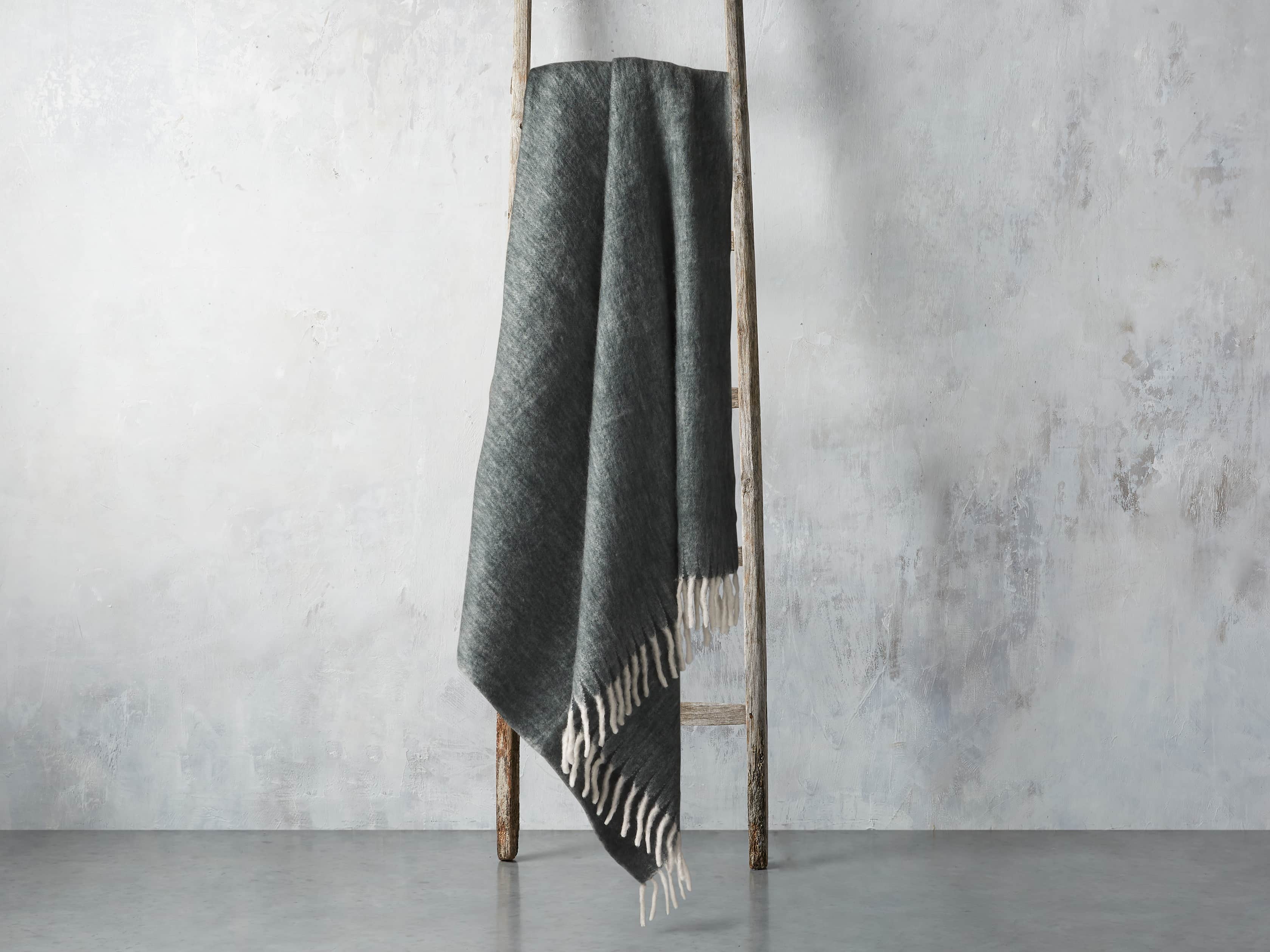 Brushed Heathered Throw in Green, slide 2 of 3