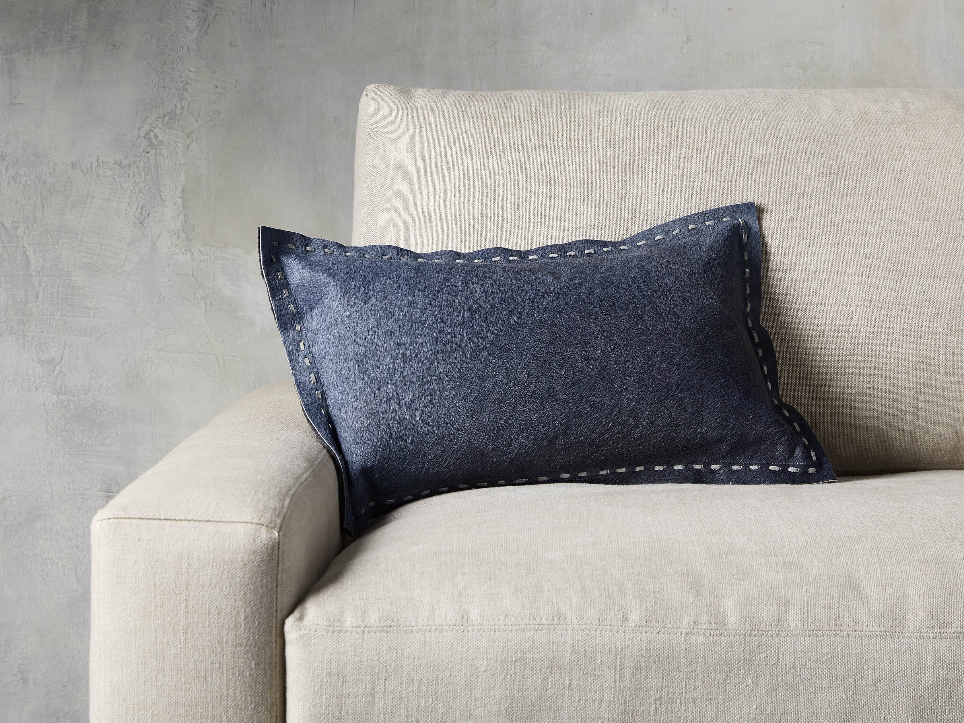 HIDE LUMBAR PILLOW COVER IN BLUE, slide 4 of 4