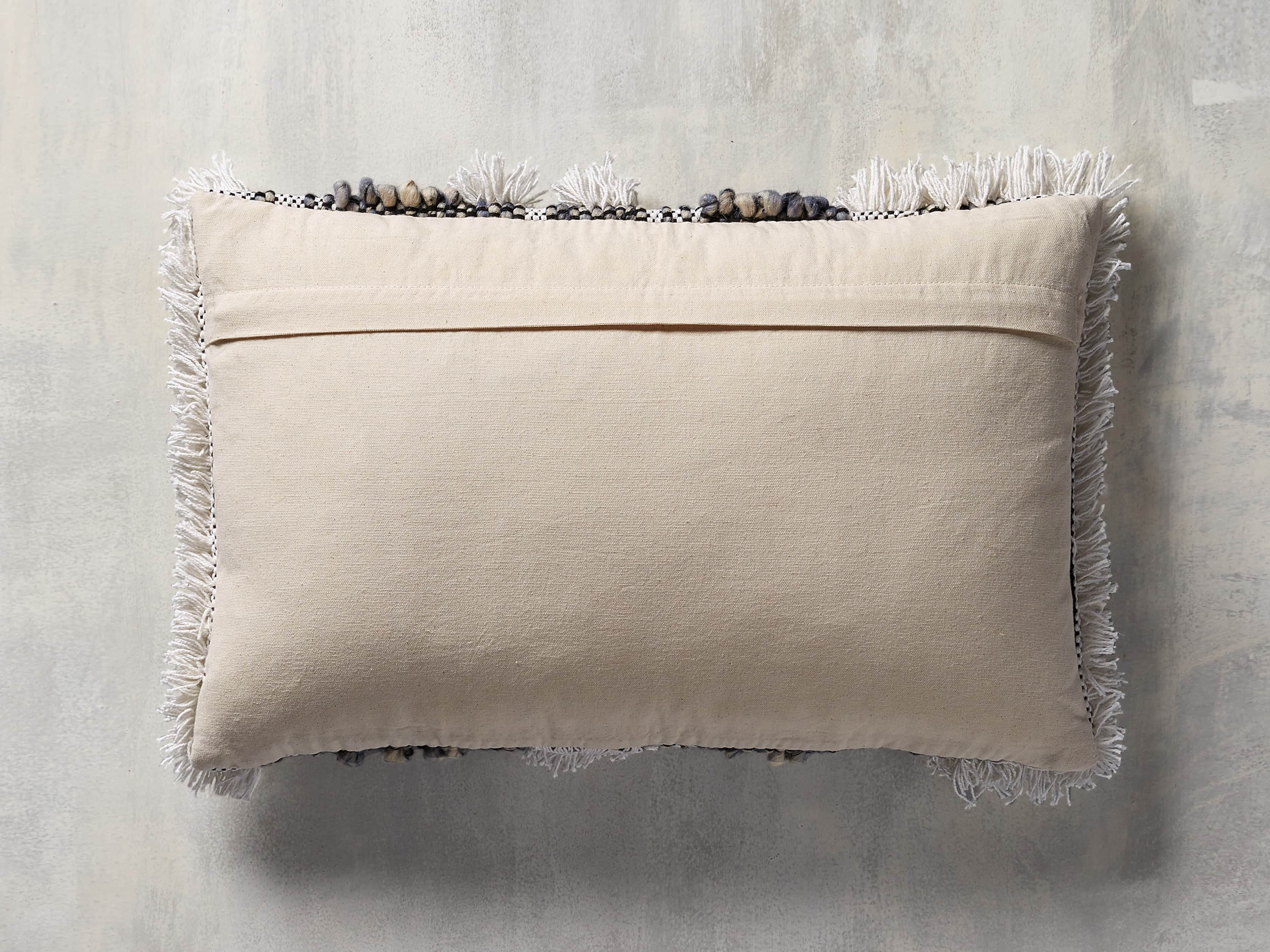 BOHO STRIPE OVERSIZED LUMBAR PILLOW COVER IN BLUE, slide 3 of 6