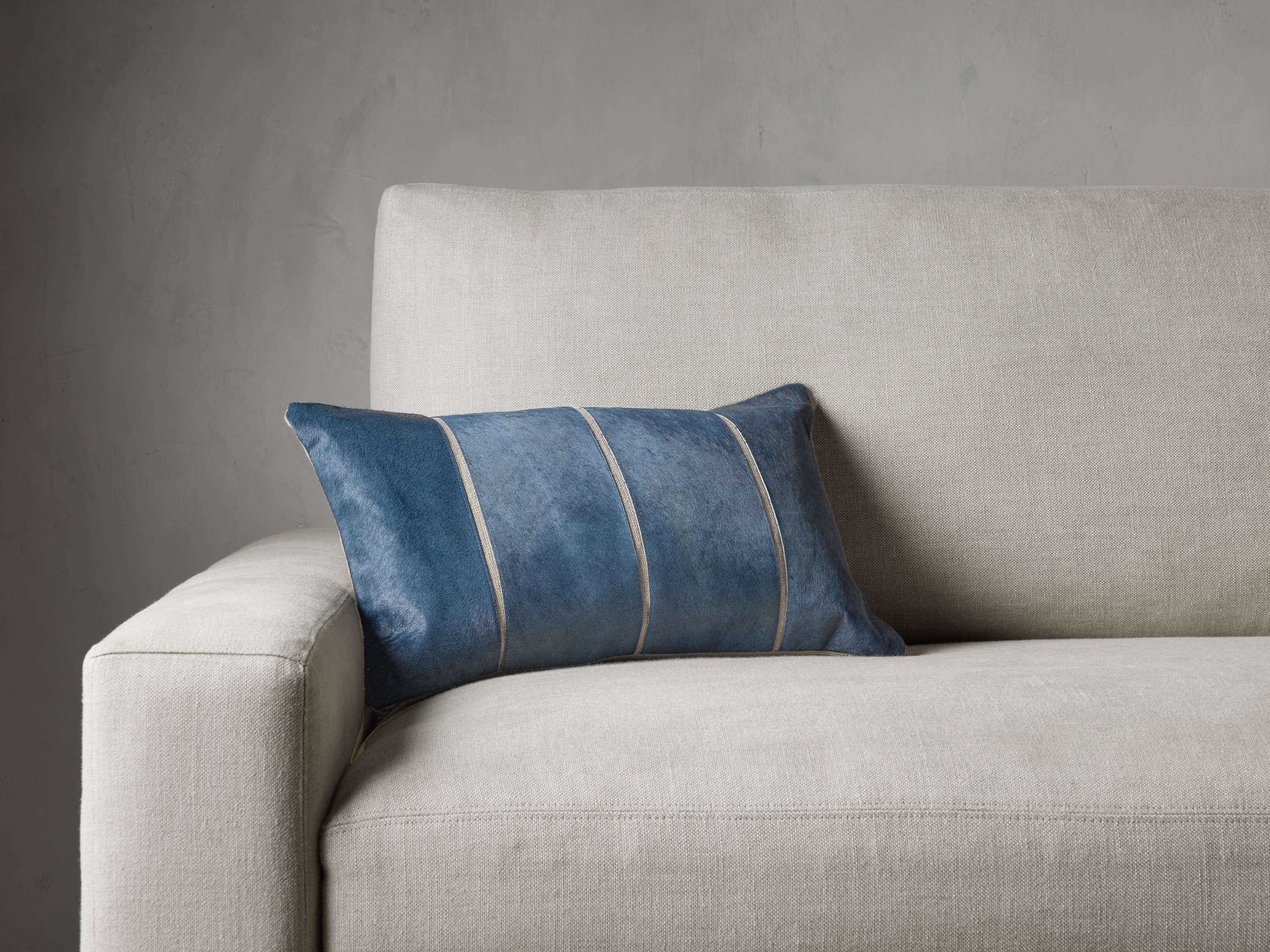 Channel-Stitch Hide Lumbar Pillow Cover