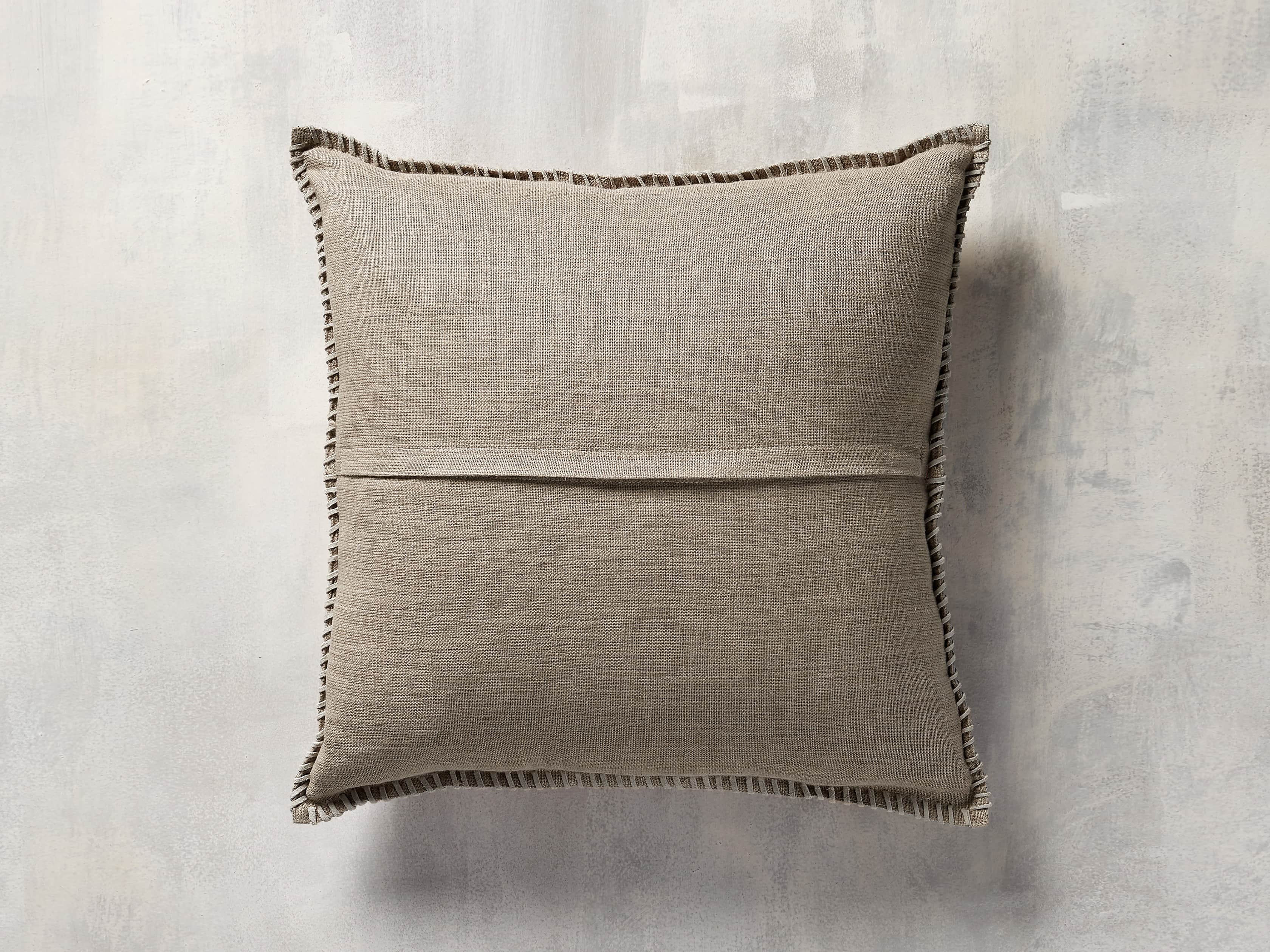 WHIPSTITCH HIDE SQUARE PILLOW COVER IN BROWN, slide 6 of 6
