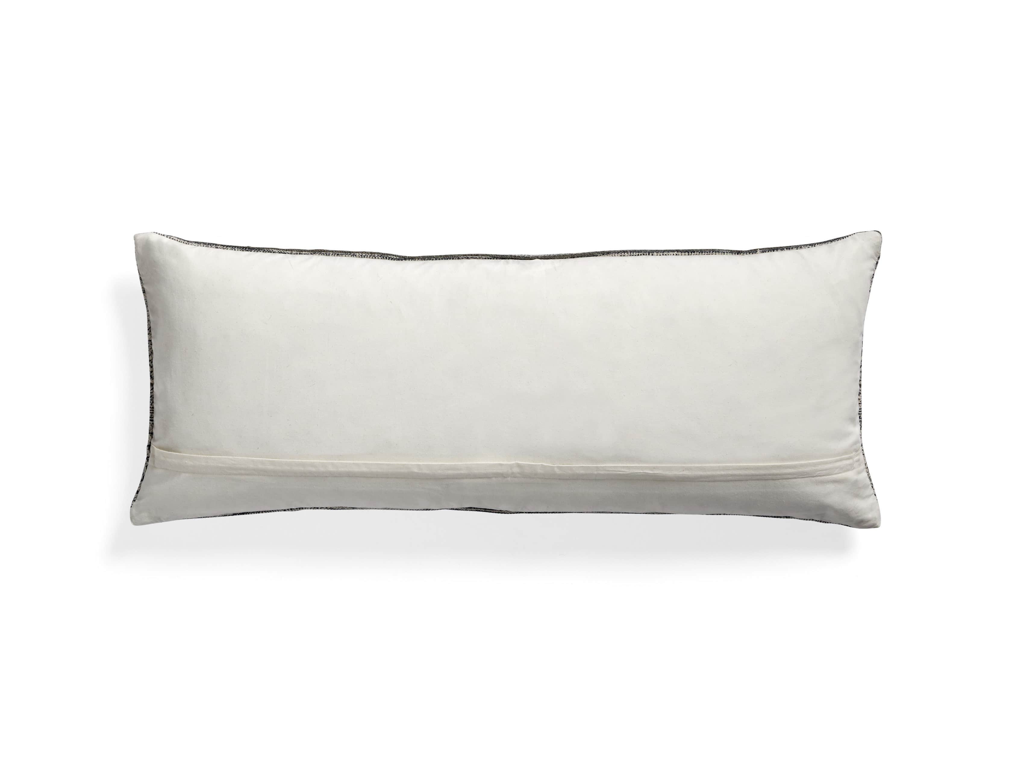 Charcoal-Embroidered Antique-Print 14" x 36" Lumbar Pillow, slide 4 of 6
