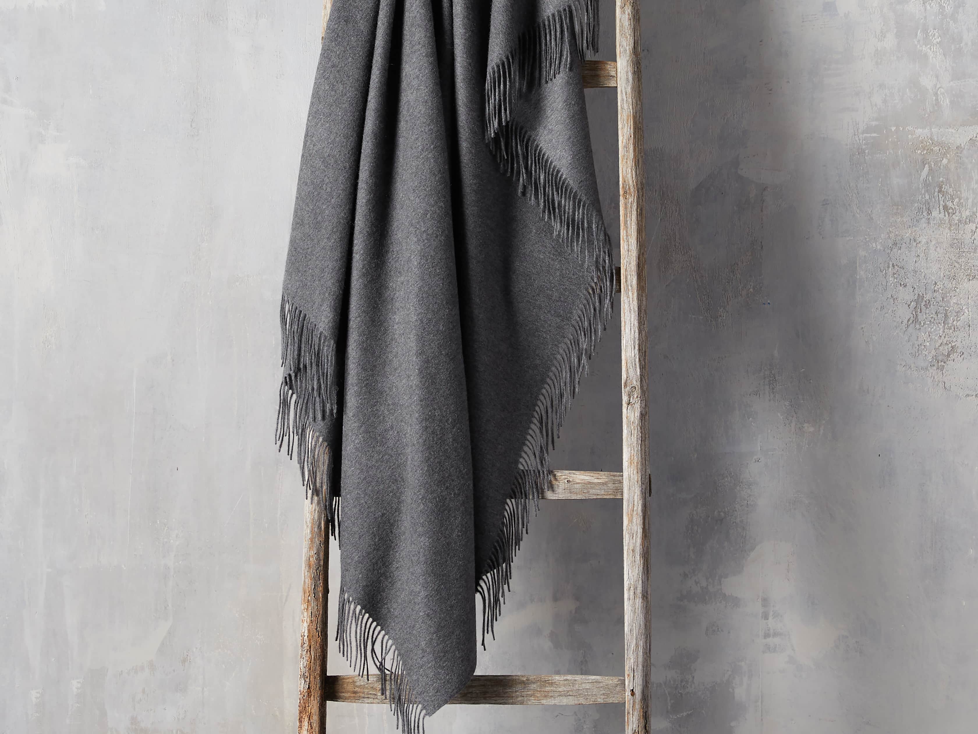 Cashmere Throw in Dark Grey, slide 1 of 3