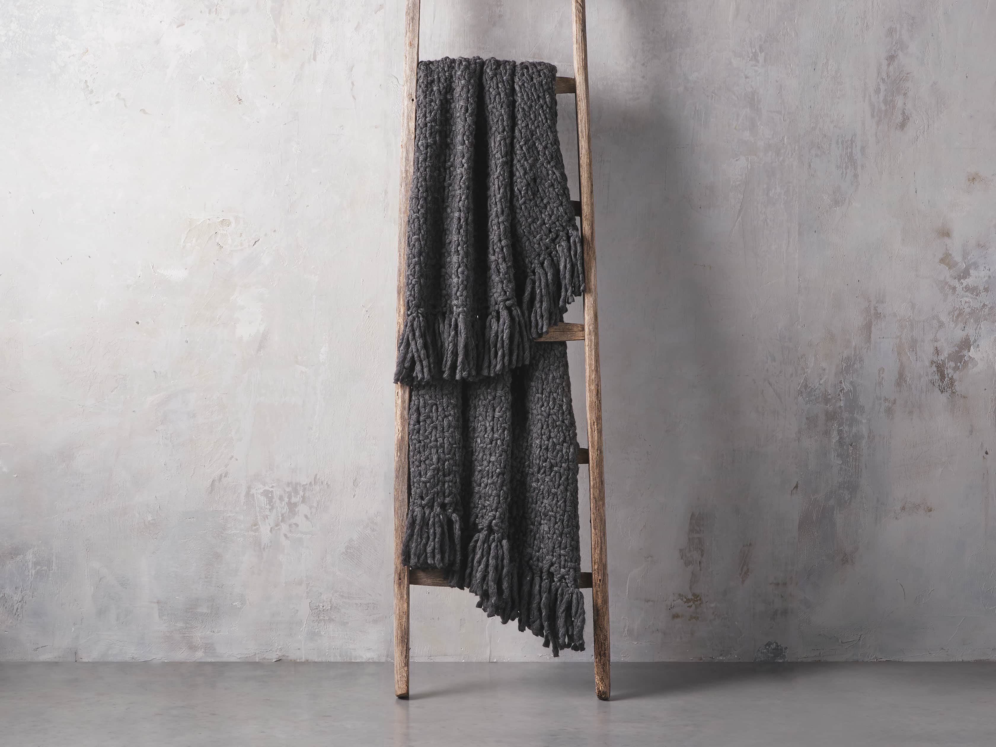Chunky Knit Charcoal Throw, slide 2 of 3