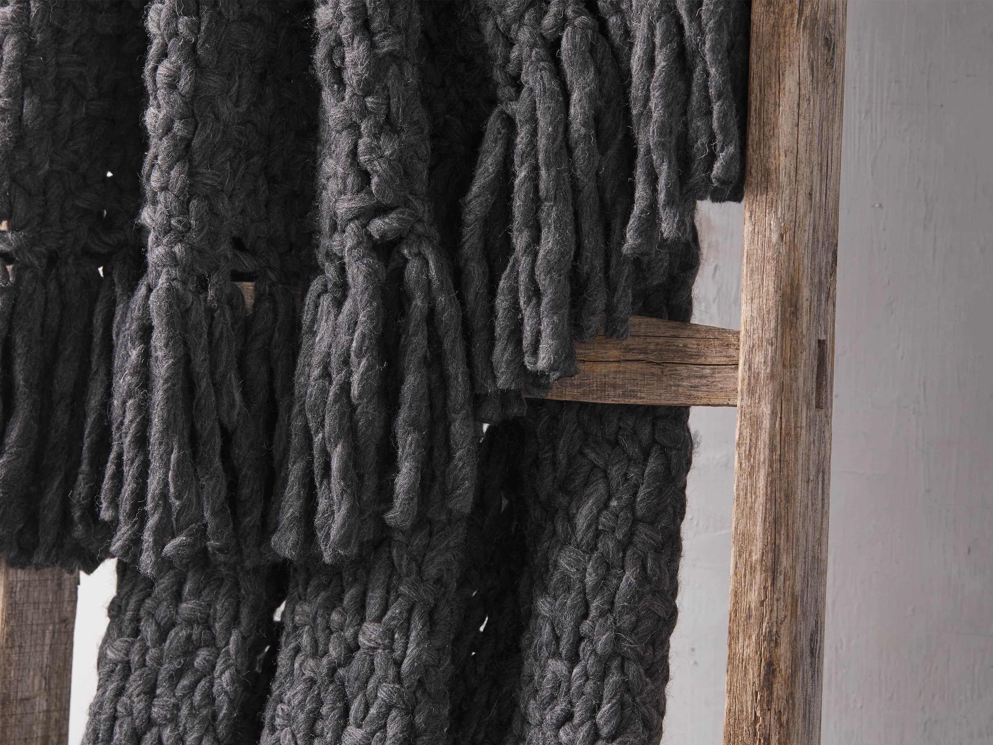 Chunky Knit Charcoal Throw, slide 3 of 3