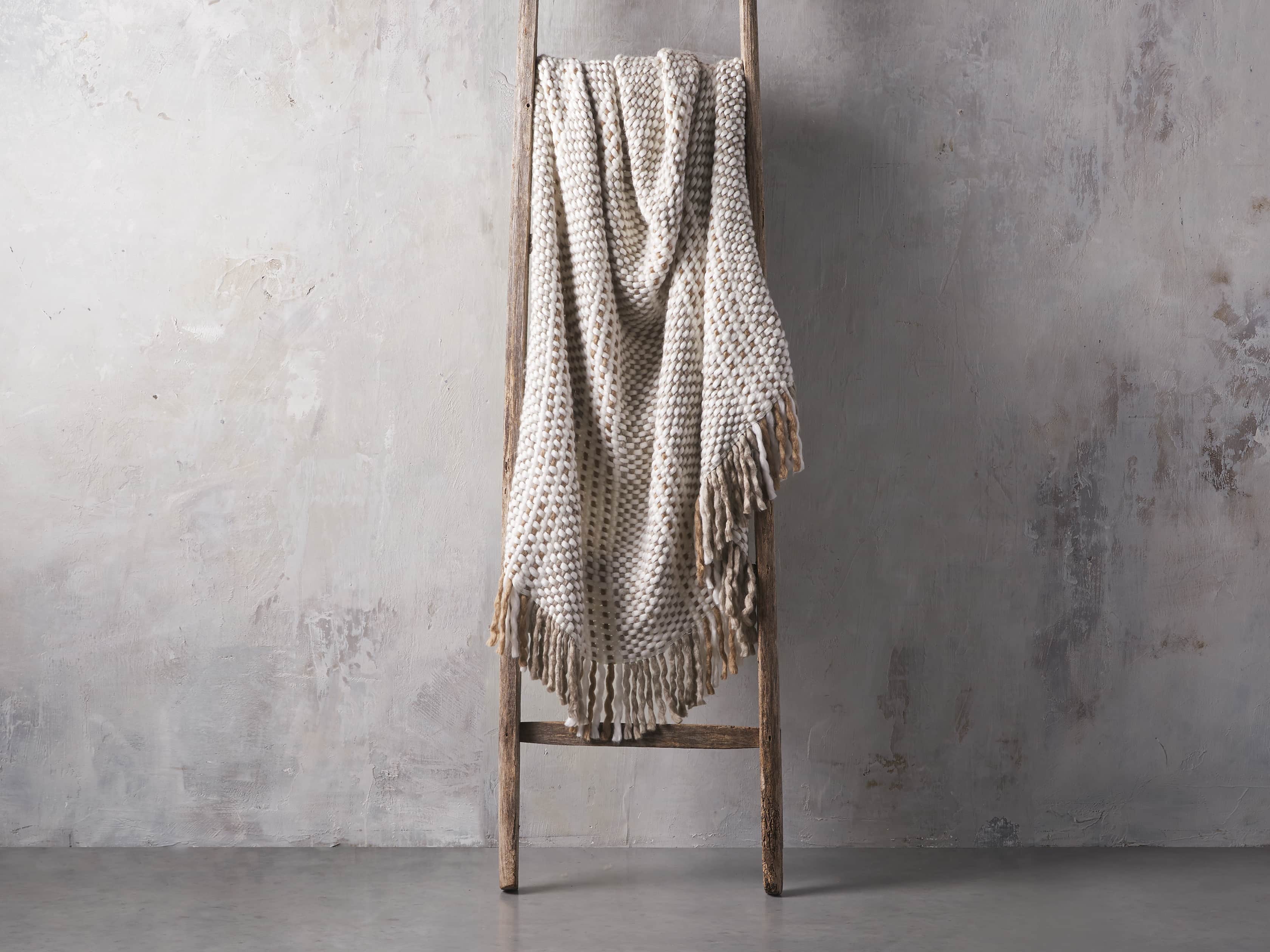 Chunky Knit Grey and Ivory Throw, slide 2 of 4