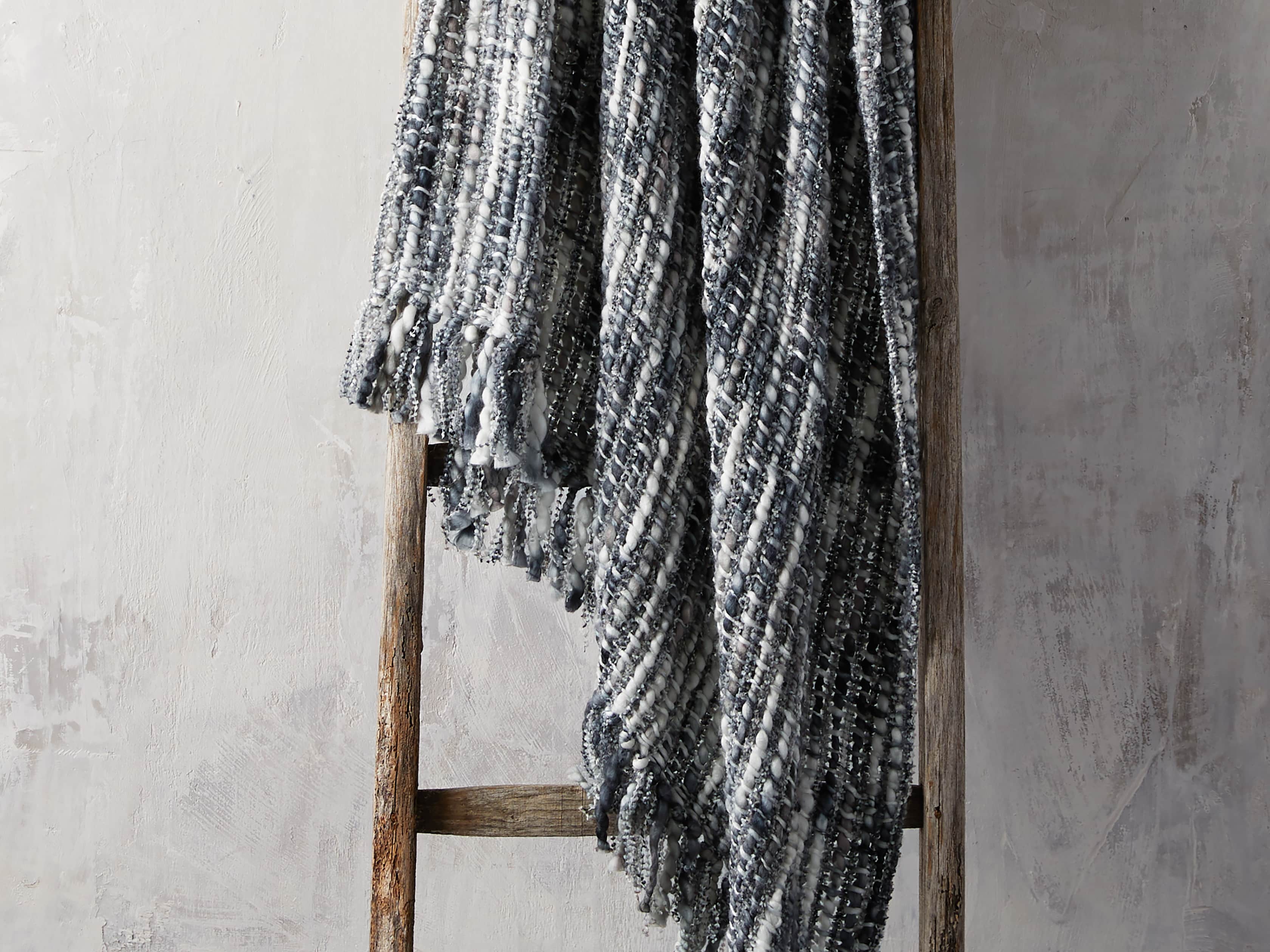 Chunky Knit Grey and Black Throw, slide 1 of 4