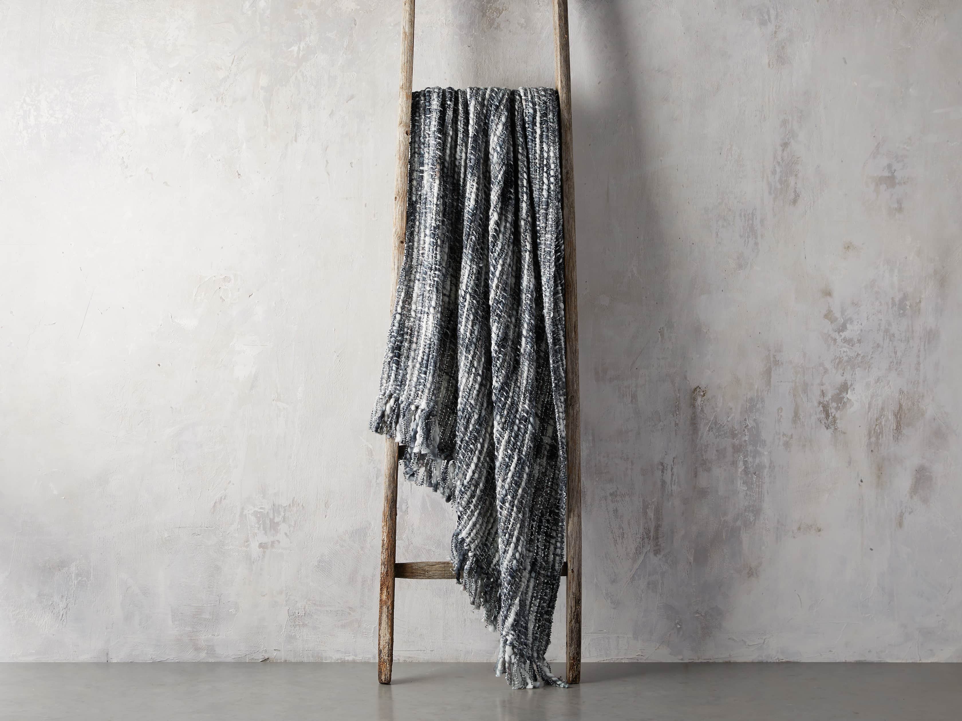 Chunky Knit Grey and Black Throw, slide 2 of 4