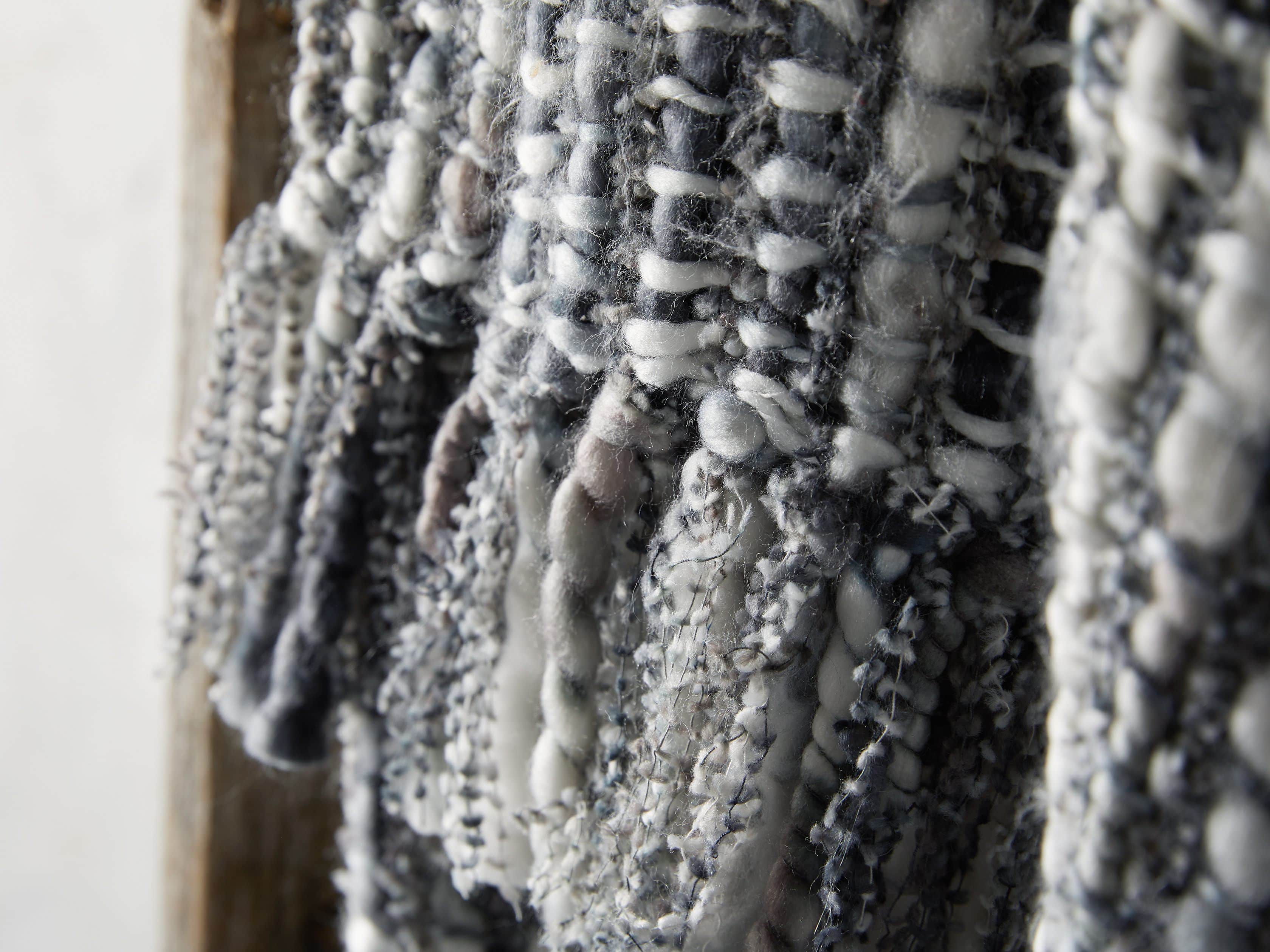 Chunky Knit Grey and Black Throw, slide 3 of 4