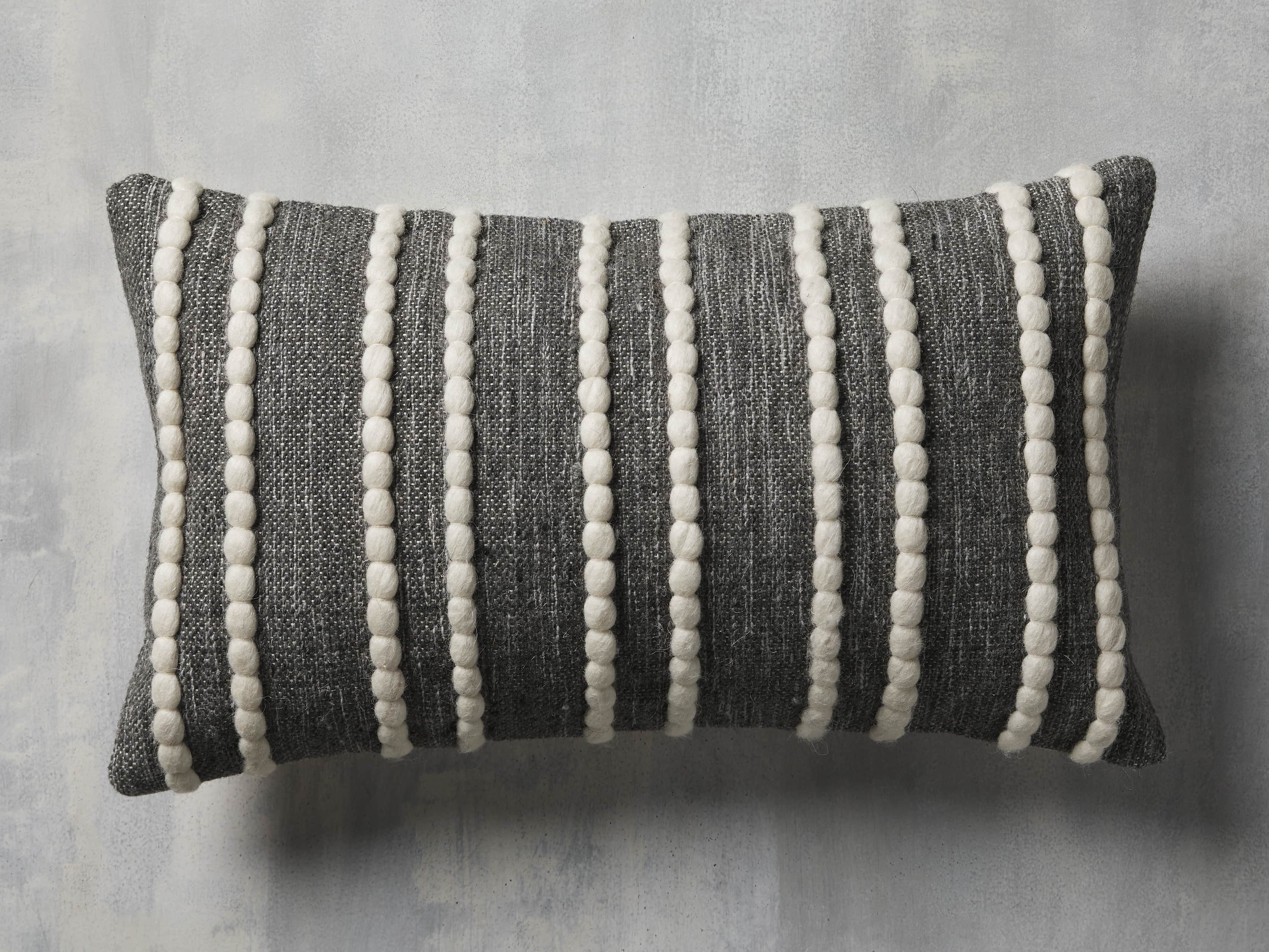 Chunky Stripe 24" Lumbar Pillow in Charcoal, slide 3 of 6