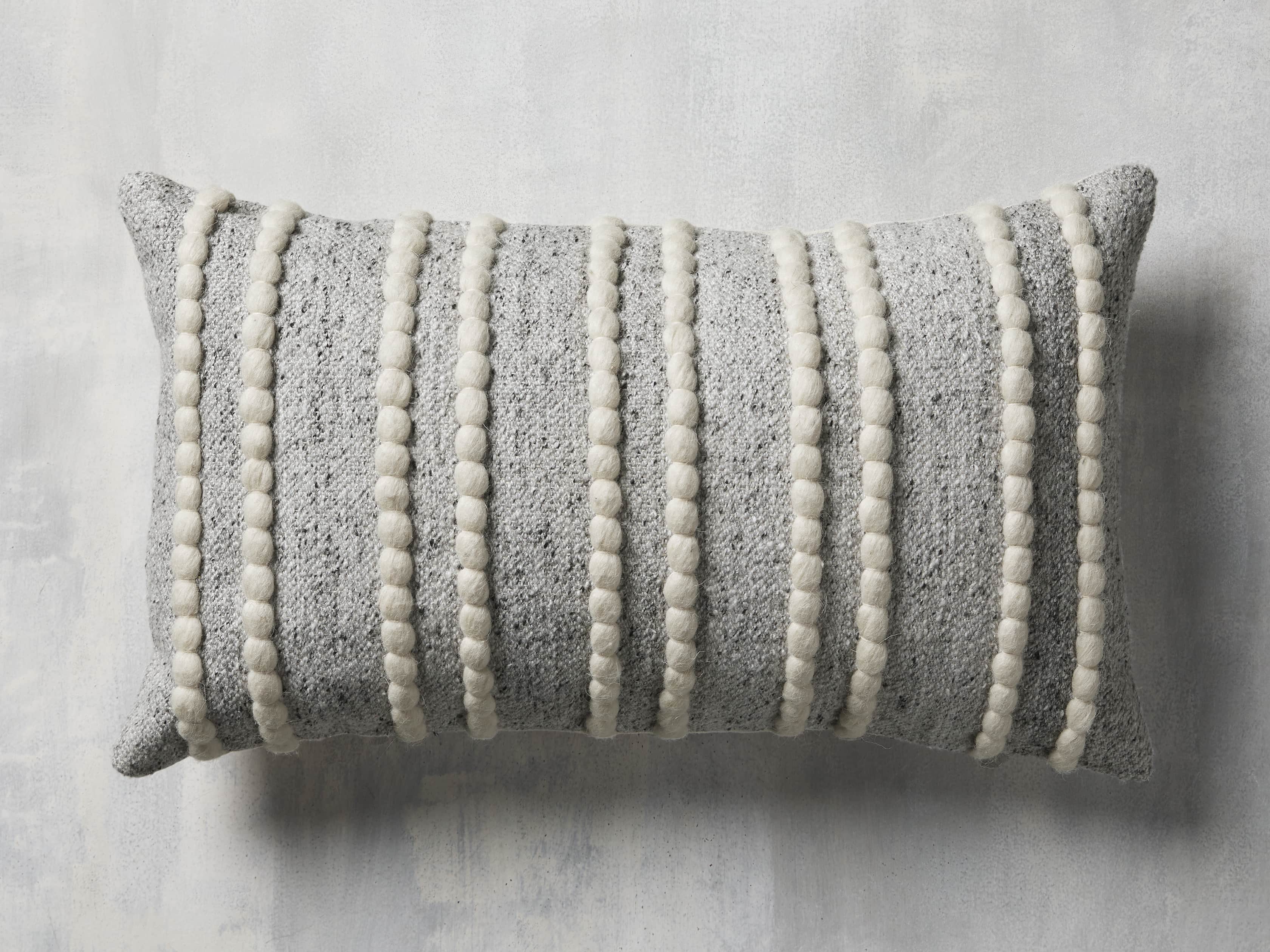 Chunky Stripe 24" Lumbar Pillow in Light Grey, slide 3 of 5