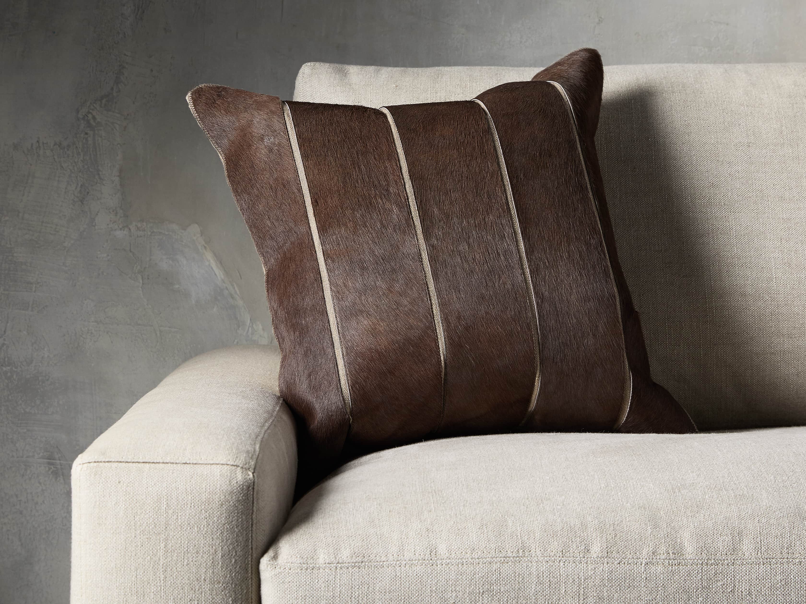 Channel Stitch Hide Brown Pillow Cover, slide 4 of 4