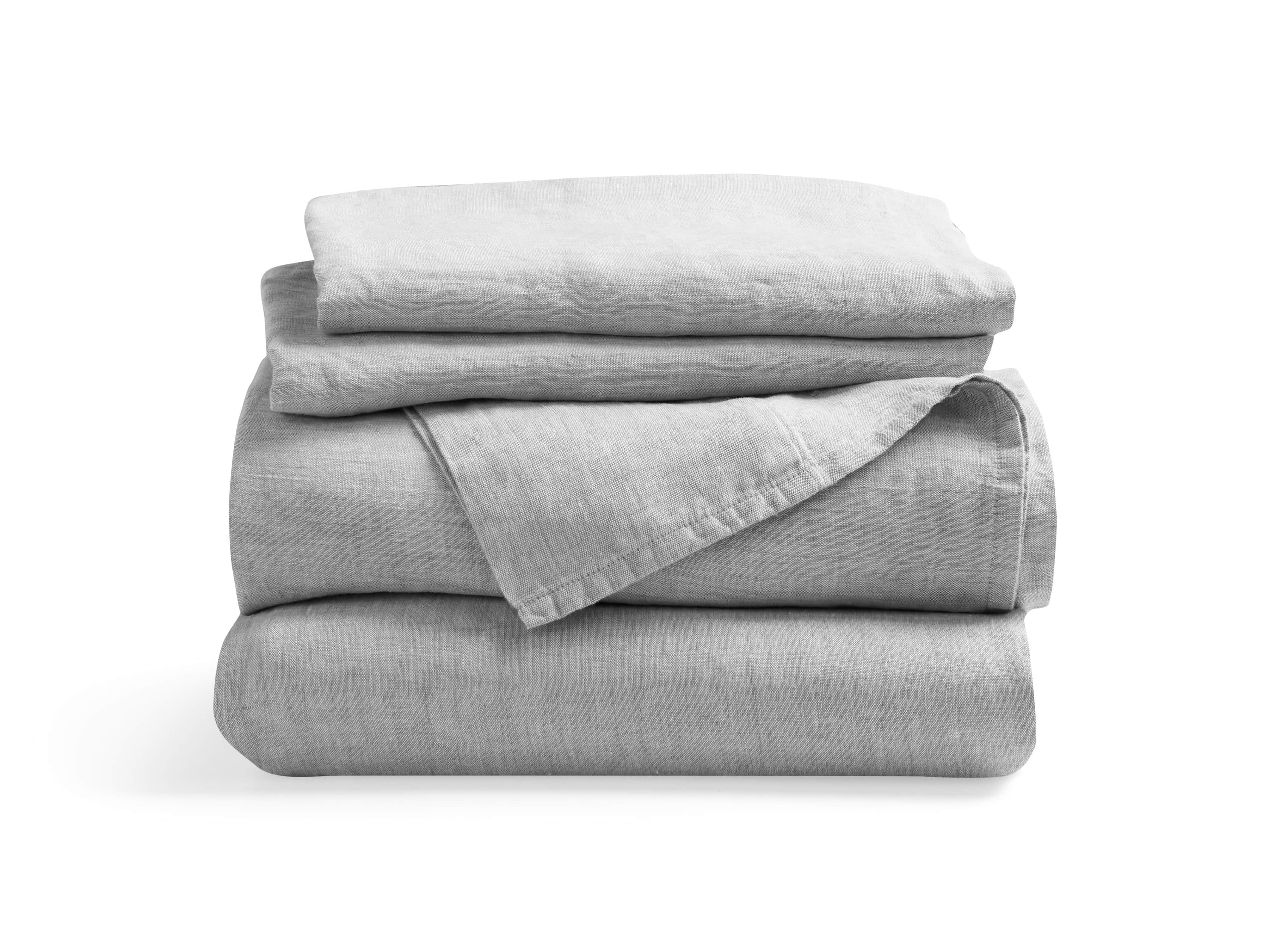 Linen Full Sheet Set in Chambray Dove, slide 2 of 3