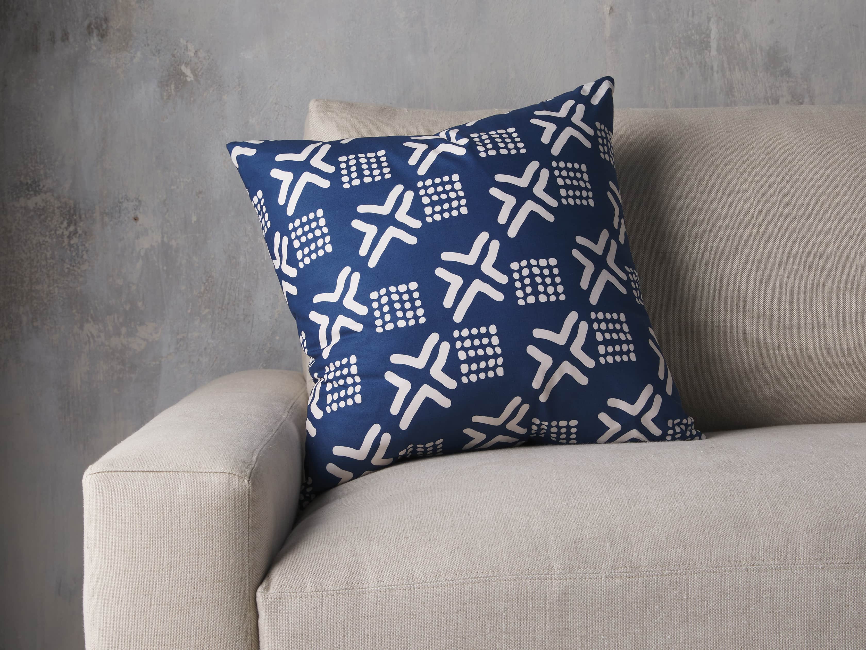Arhaus x DIOP Mud Navy Pillow Cover, slide 2 of 4