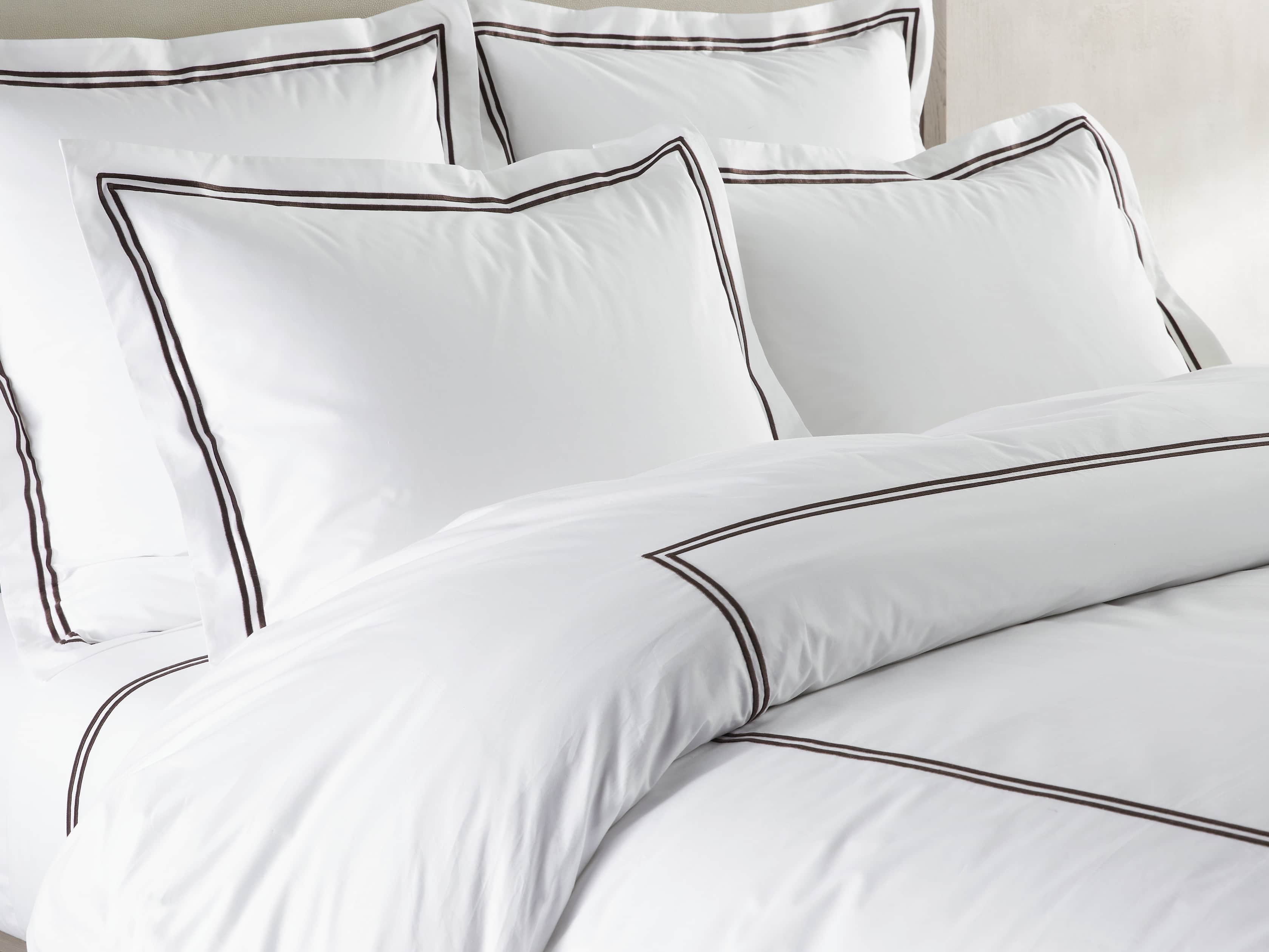Italian Hotel Double-Stitch Euro Sham in Brown, slide 3 of 7