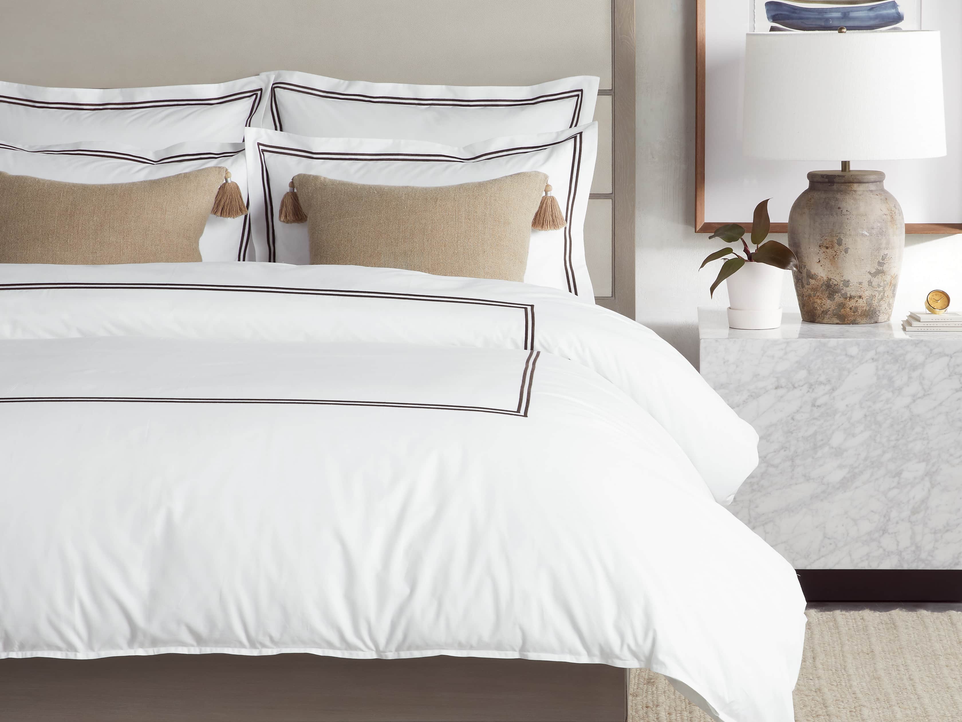 Italian Hotel Double-Stitch Euro Sham in Brown, slide 5 of 7