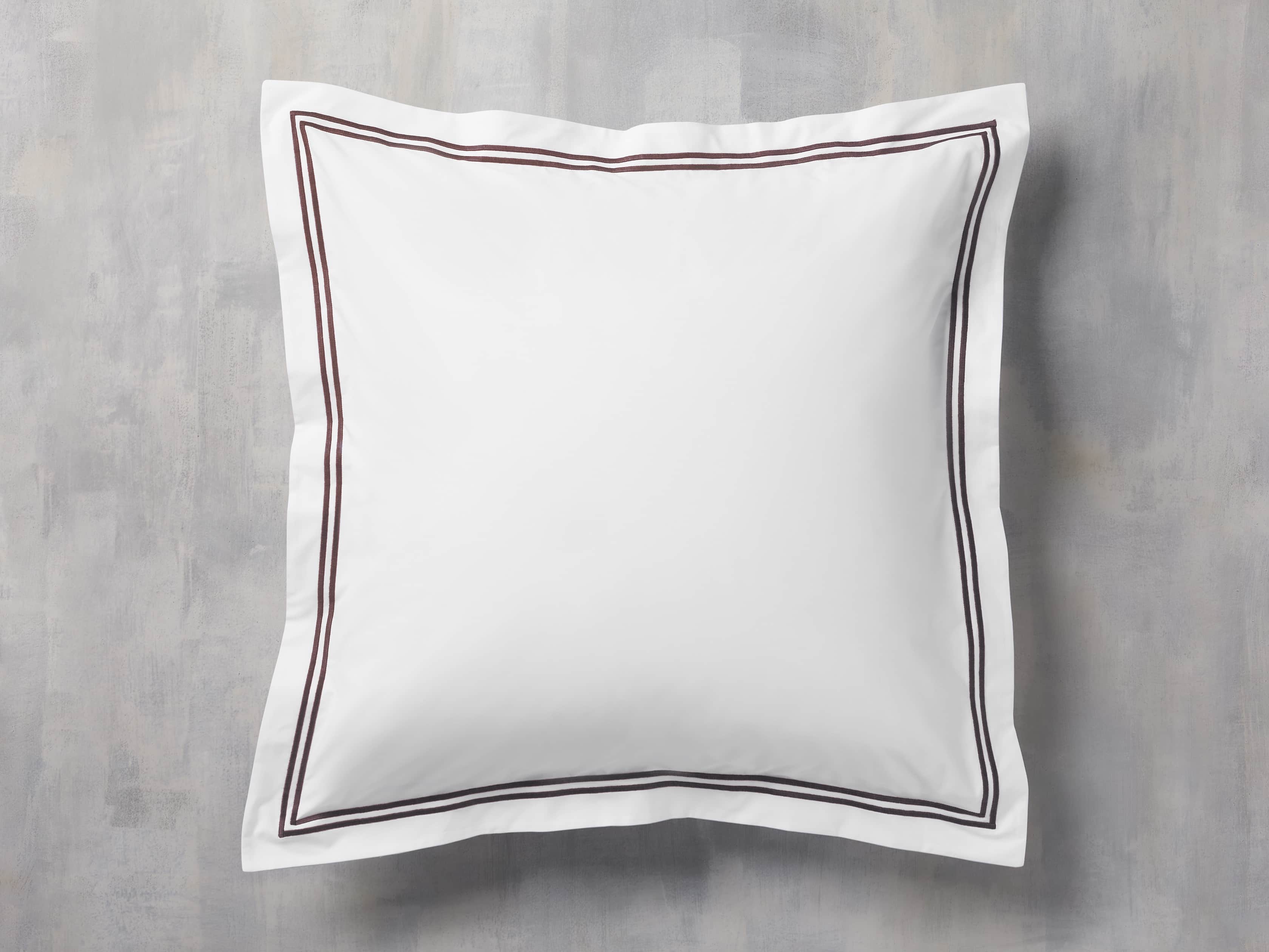 Italian Hotel Double-Stitch Euro Sham in Brown, slide 1 of 7