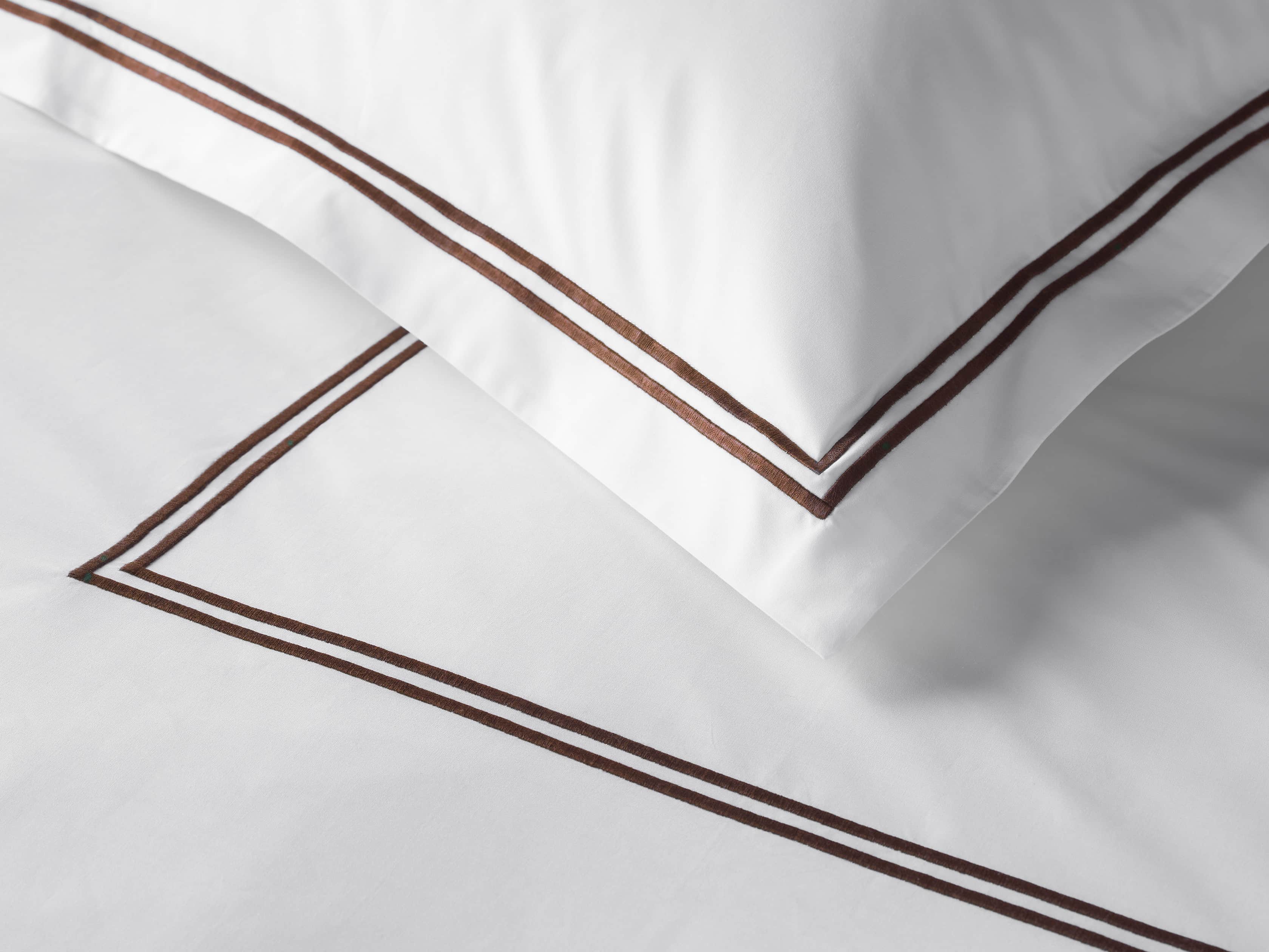 Italian Hotel Double-Stitch Euro Sham in Brown, slide 2 of 7
