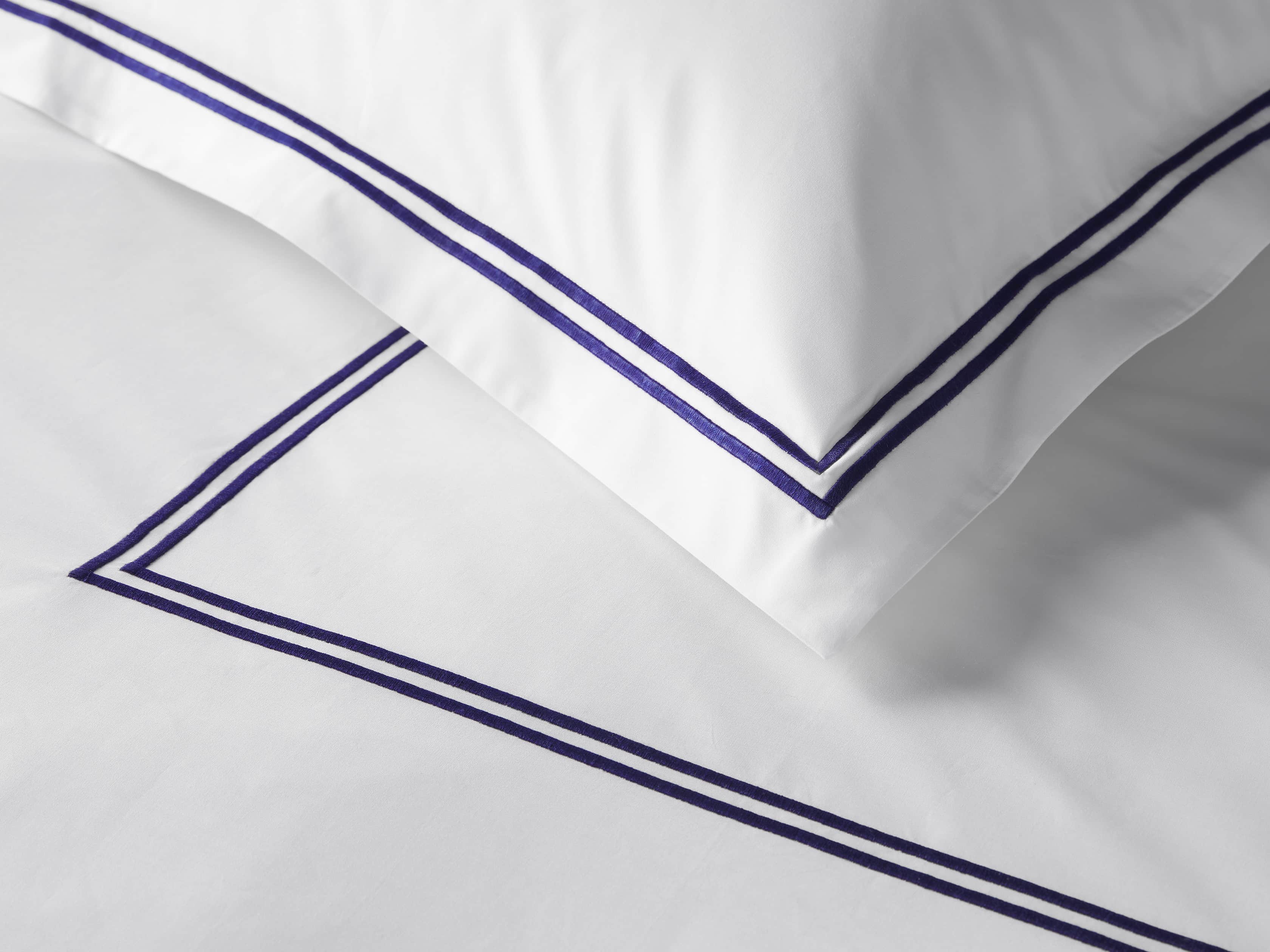 Italian Hotel Double-Stitch Queen Duvet in Navy, slide 4 of 6
