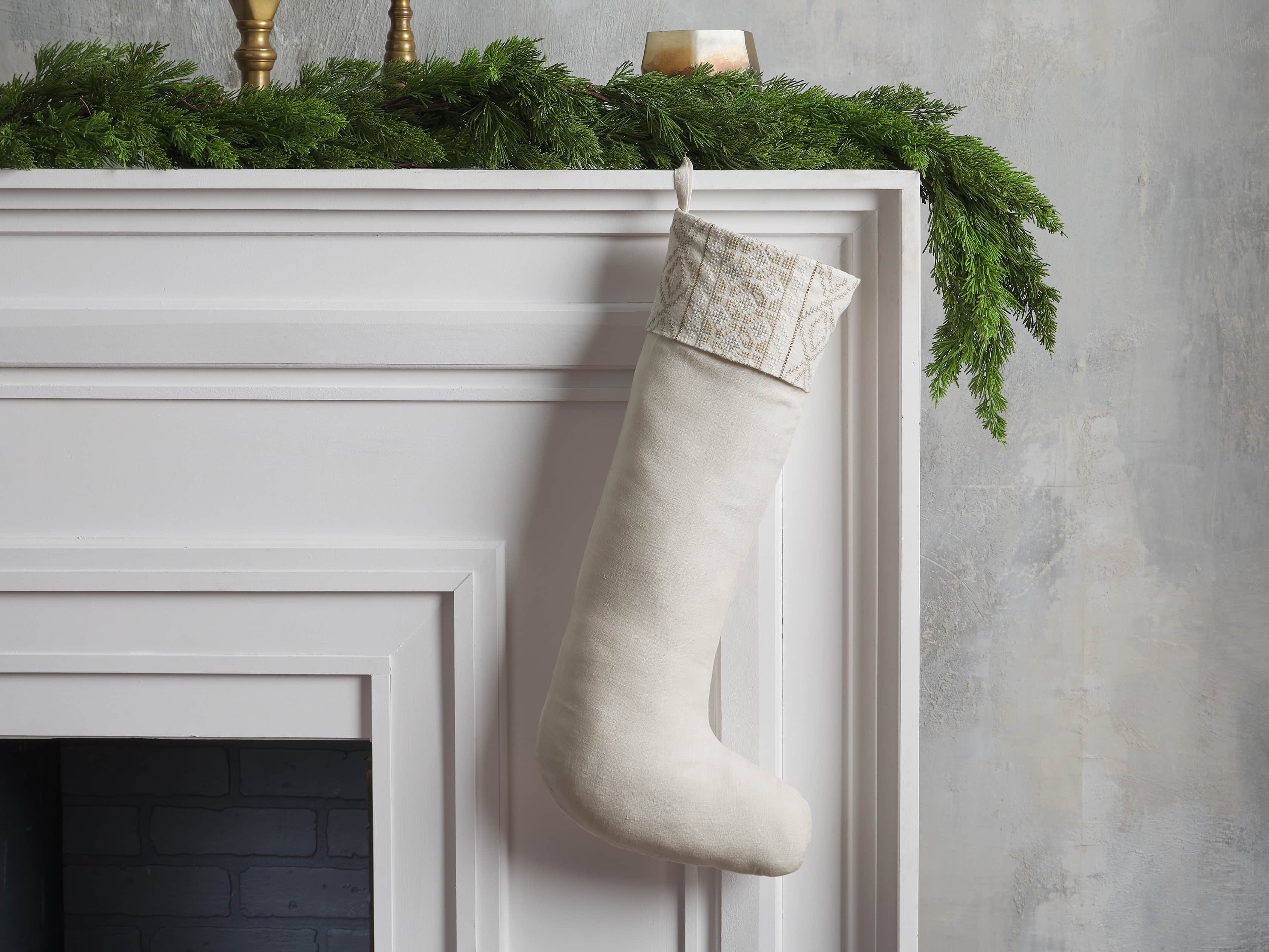 Ivory Fairisle Stocking, slide 1 of 4