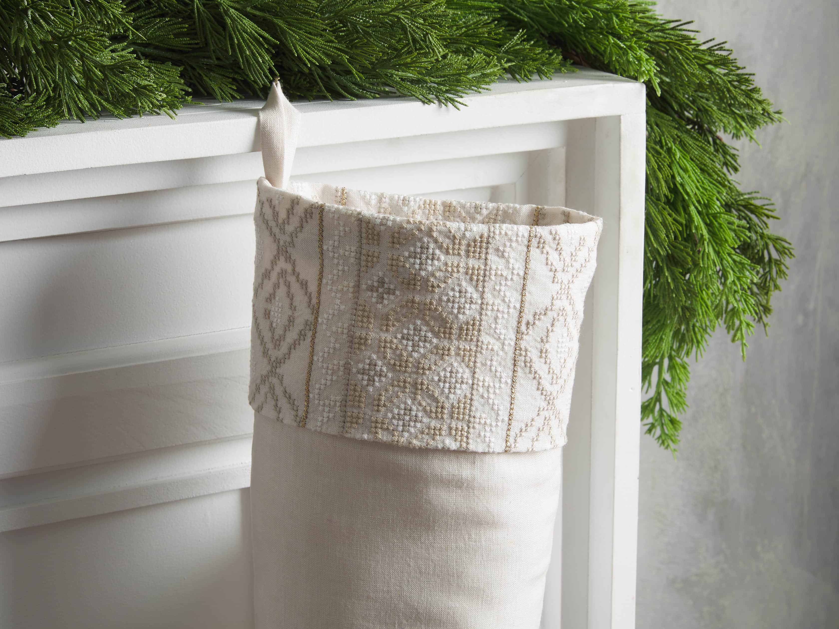 Ivory Fairisle Stocking, slide 2 of 4
