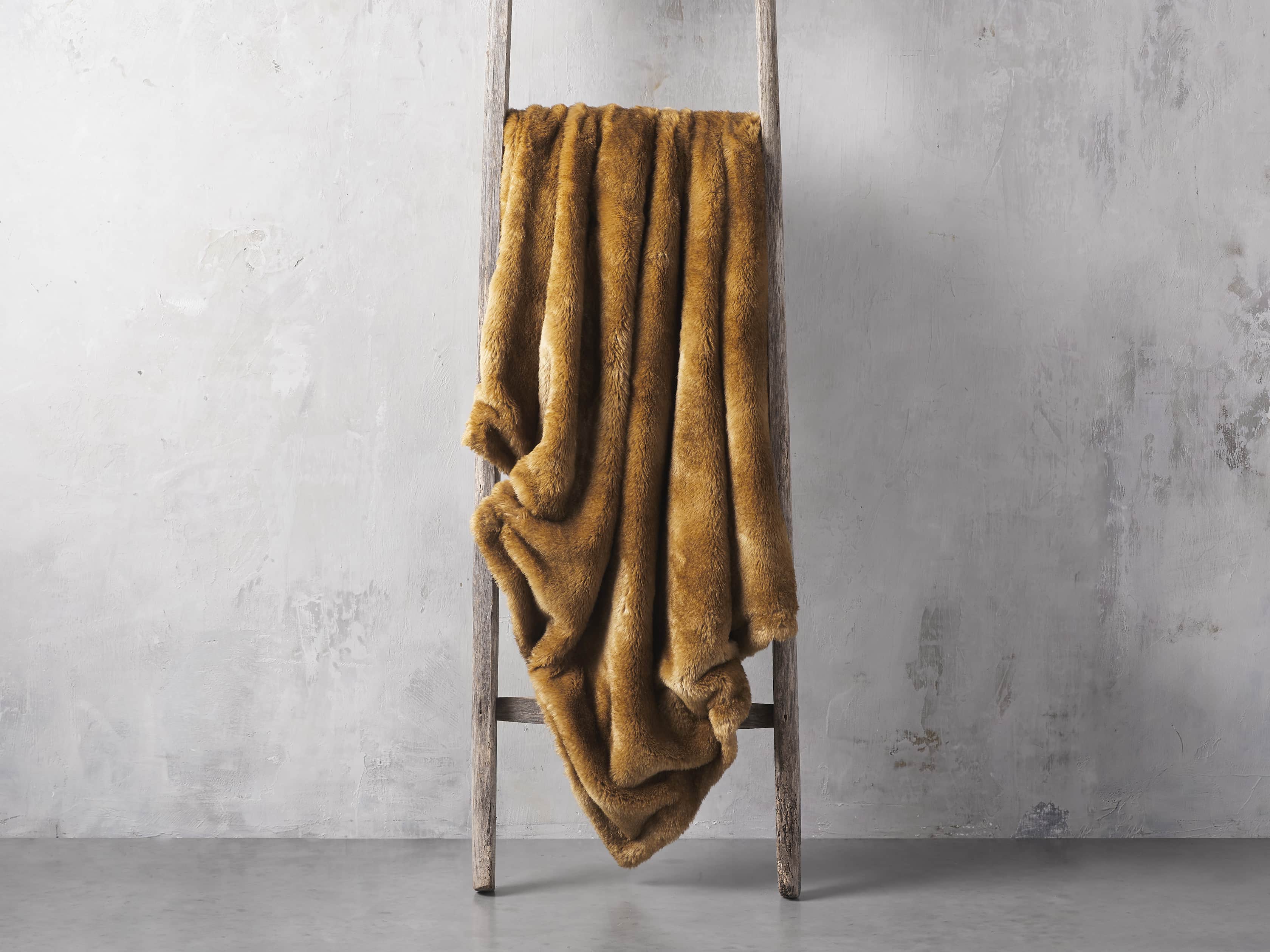 Faux Fur Rabbit Amber Throw, slide 2 of 3