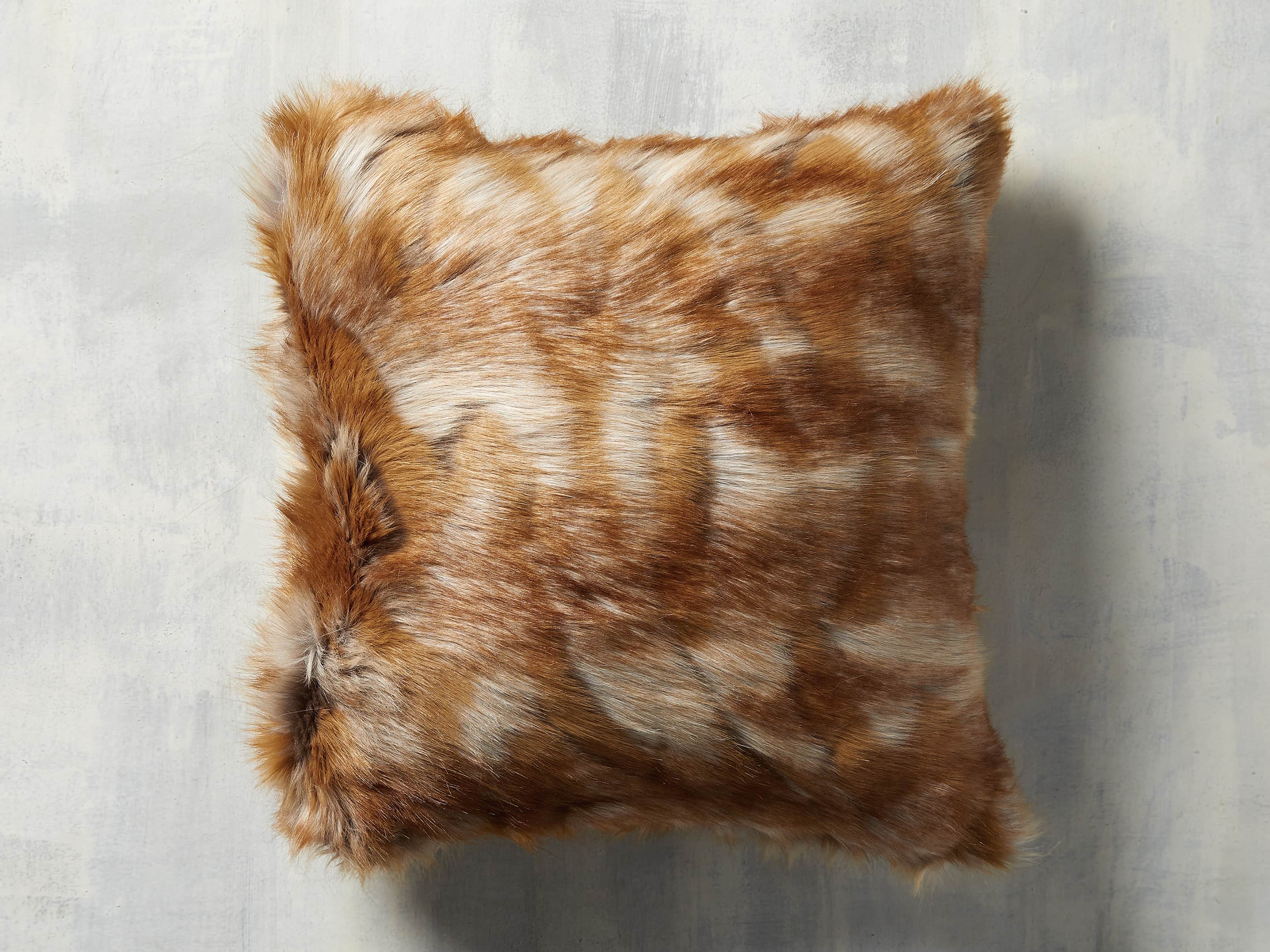 FAUX FUR SQUARE PILLOW COVER IN FOX, slide 1 of 3