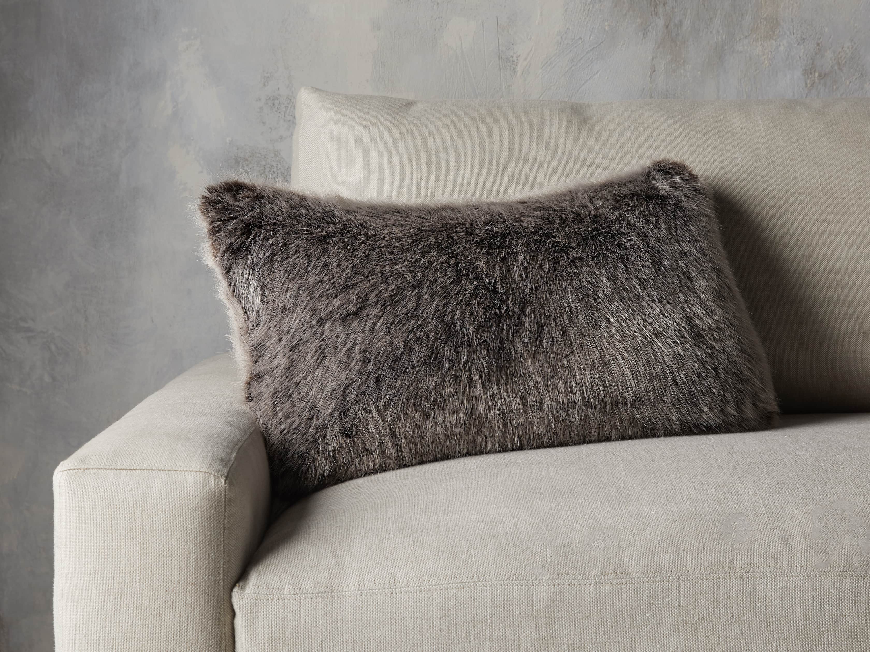 Luxe Faux Fur Lumbar Pillow Arhaus