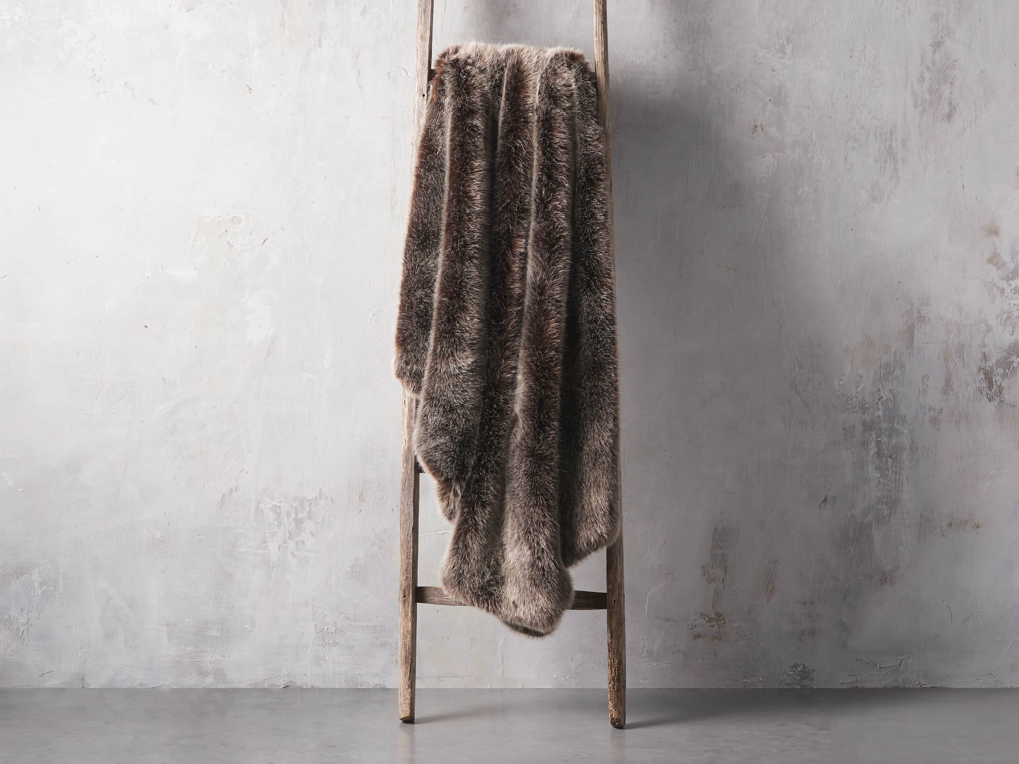 Luxe Faux Fur Brown Throw, slide 2 of 3