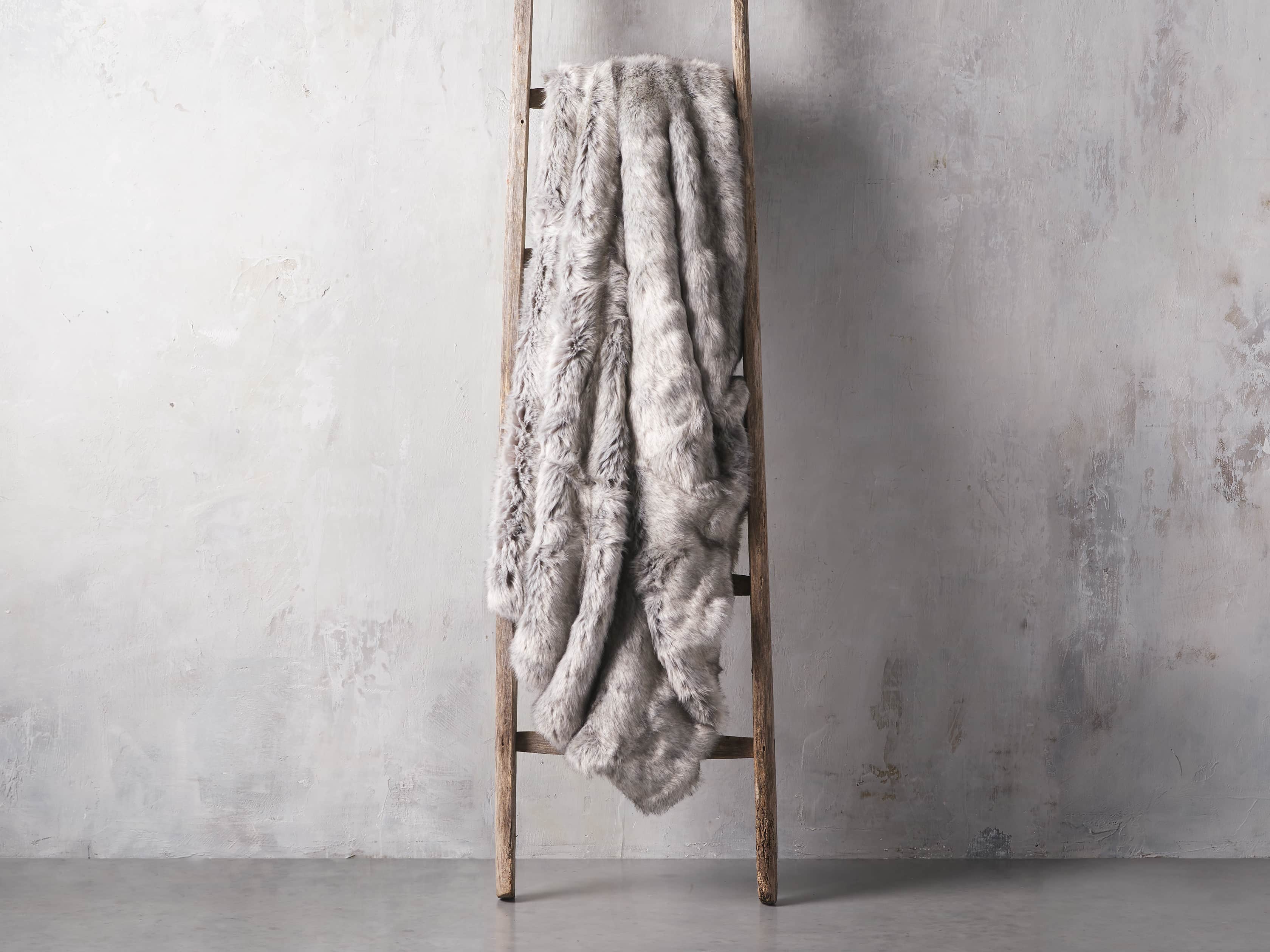 Luxe Faux Fur Grey Throw, slide 2 of 4