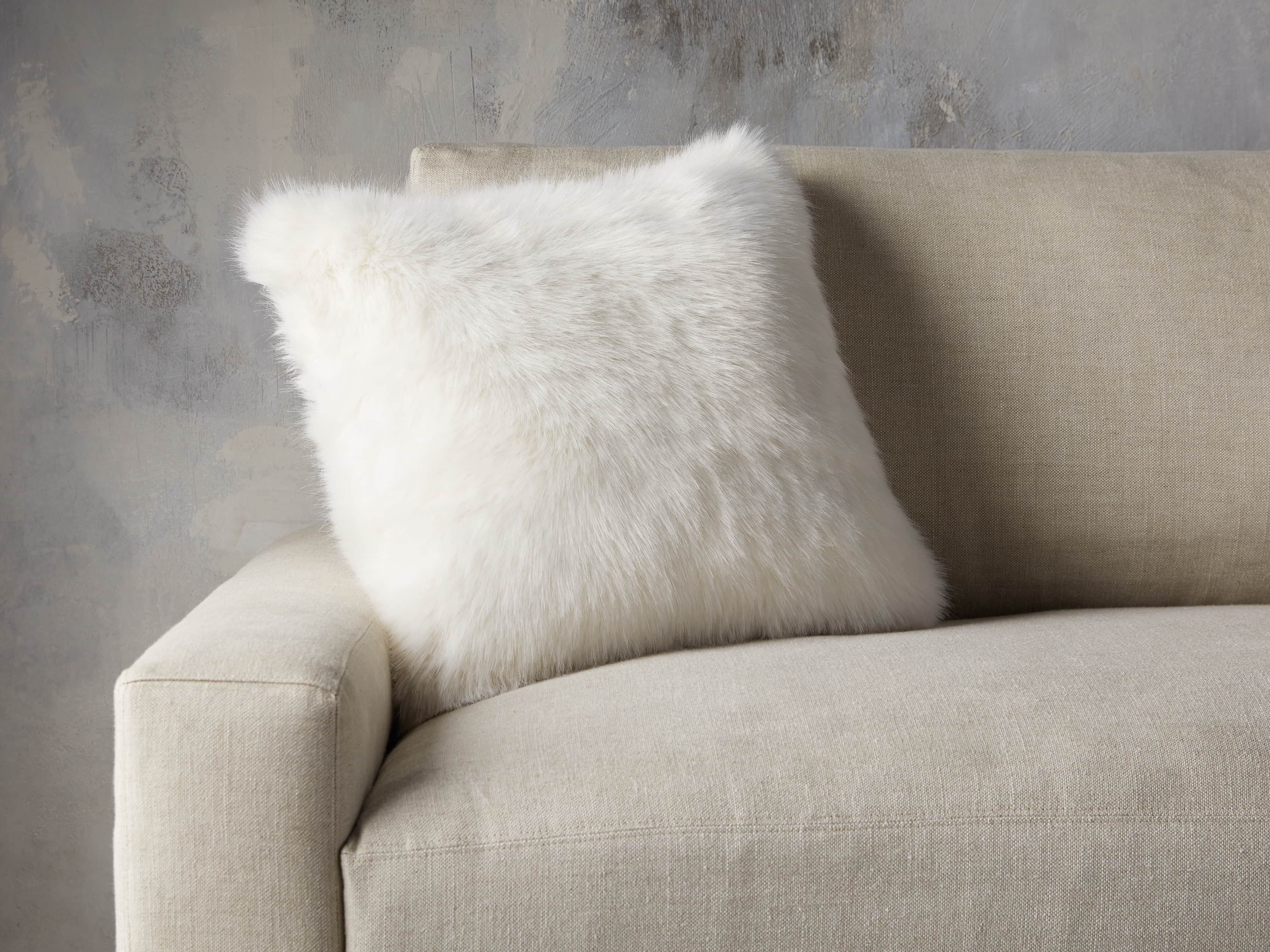 White fur pillow outlet covers