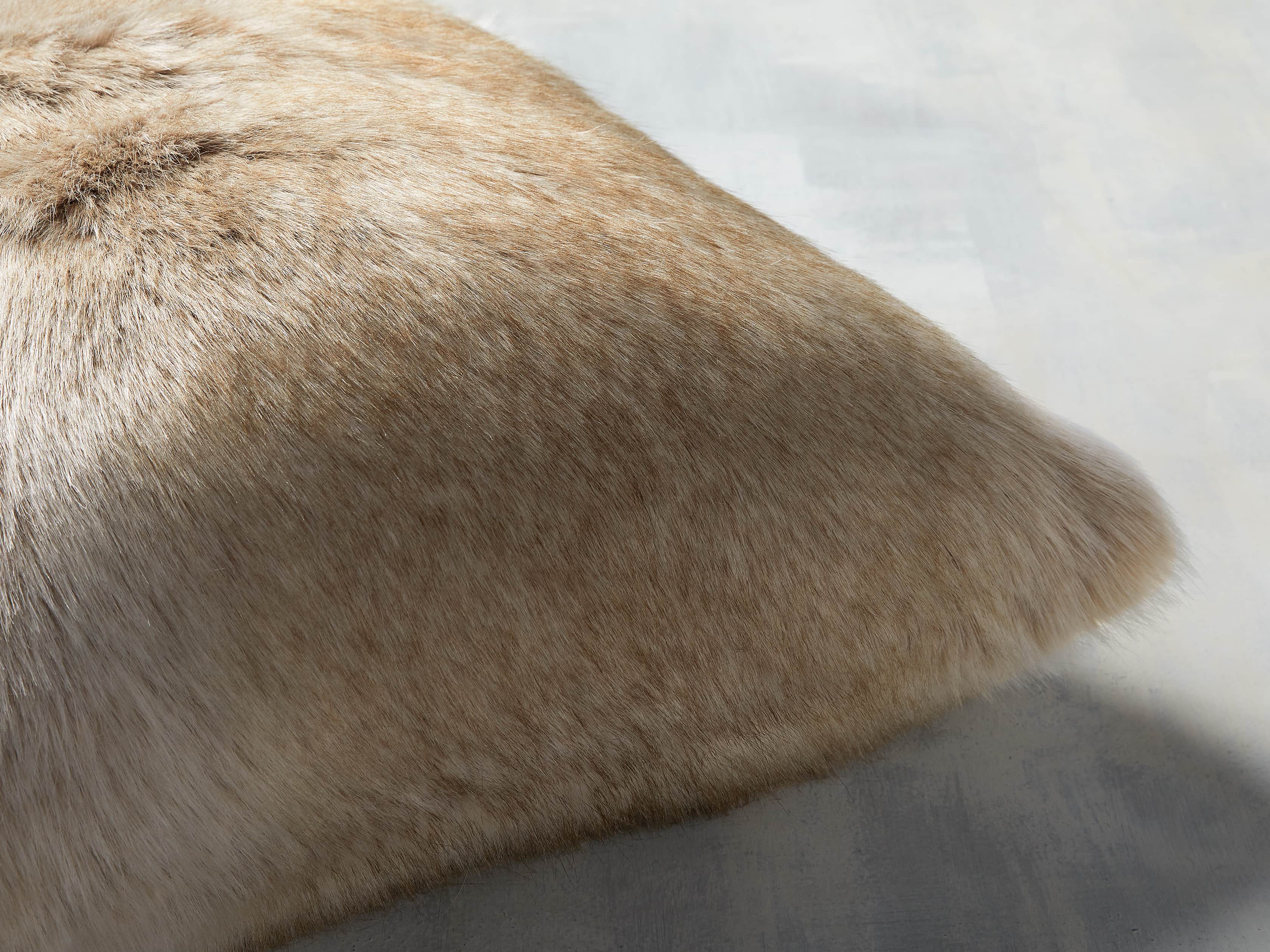 Luxe Faux Fur Natural Pillow, slide 2 of 3