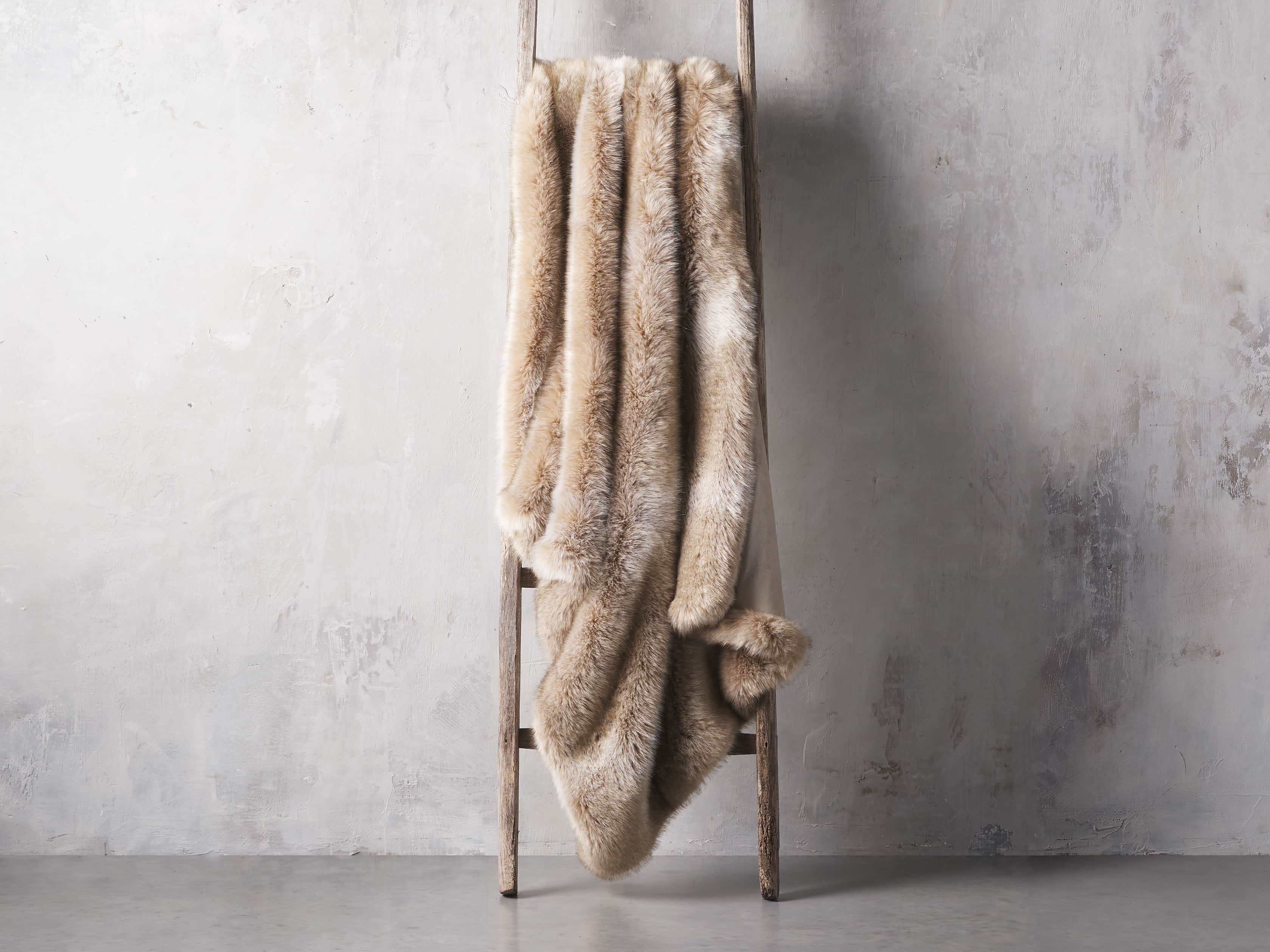 Luxe Faux Fur Natural Throw, slide 2 of 3
