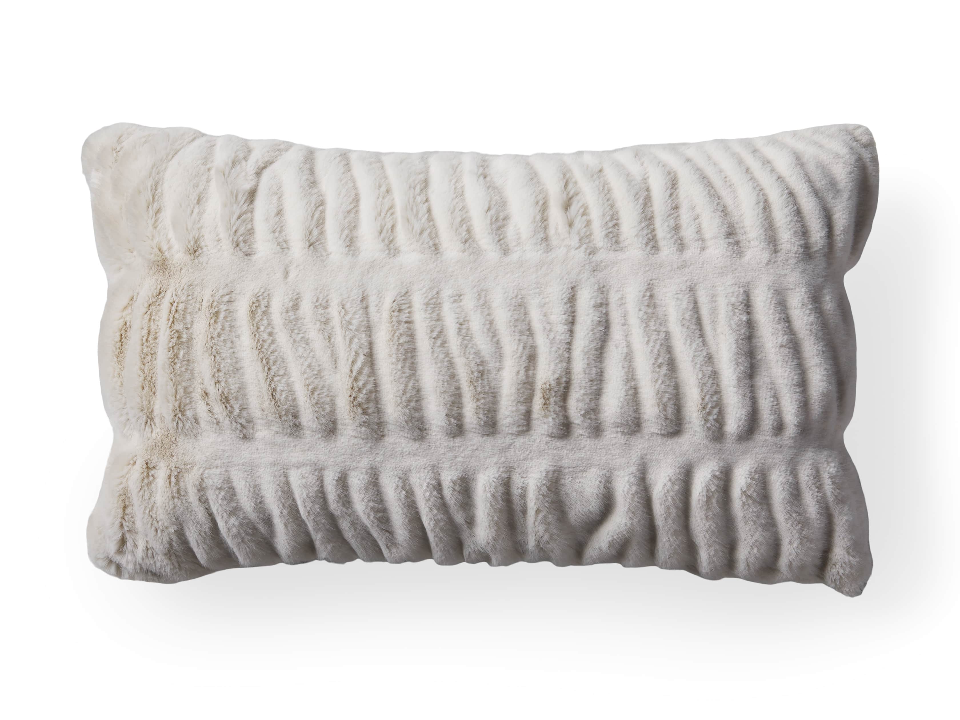 Luxe Faux Fur Pleated Lumbar Pillow Cover, slide 4 of 4