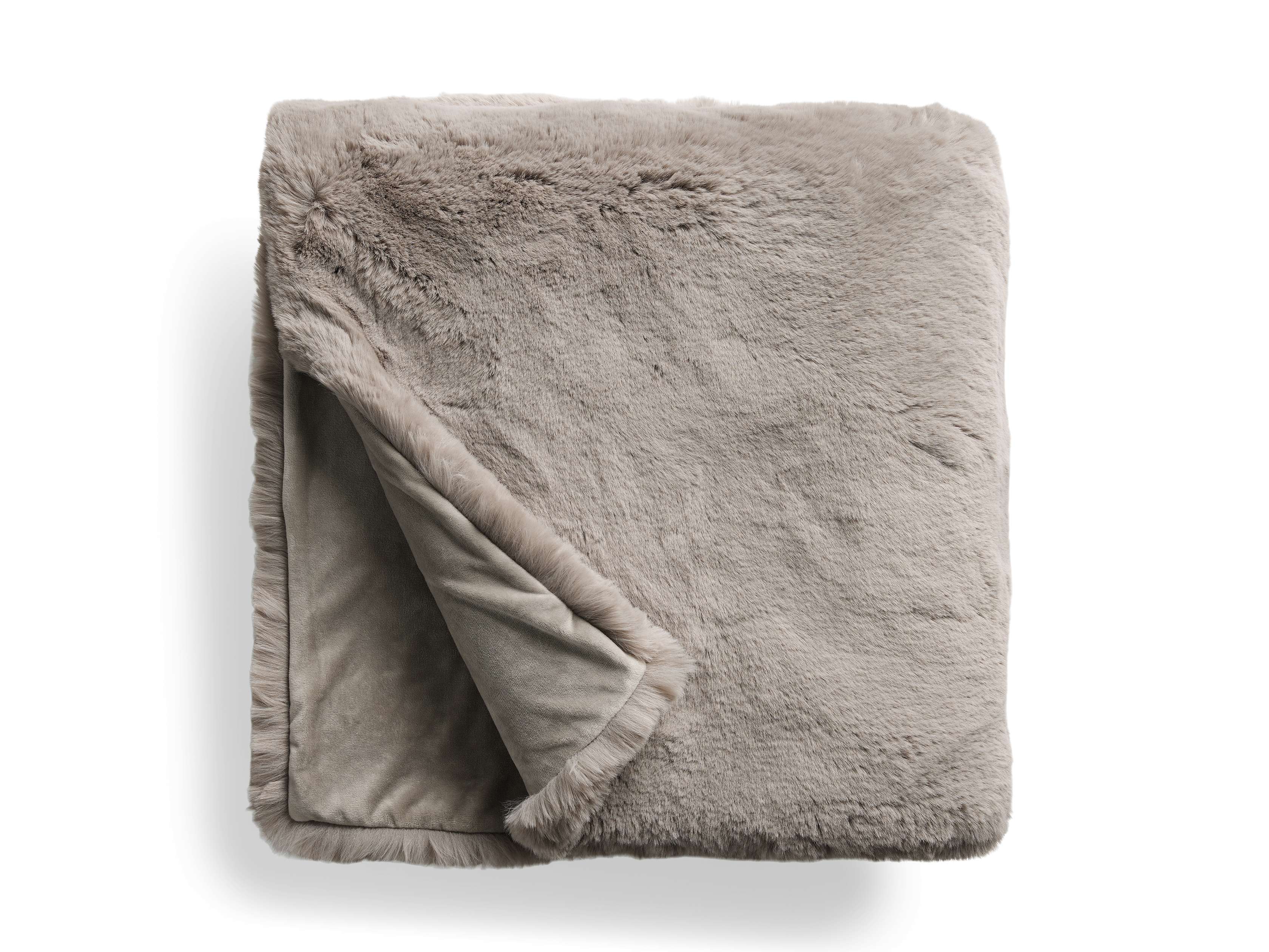 Large grey fur online throw