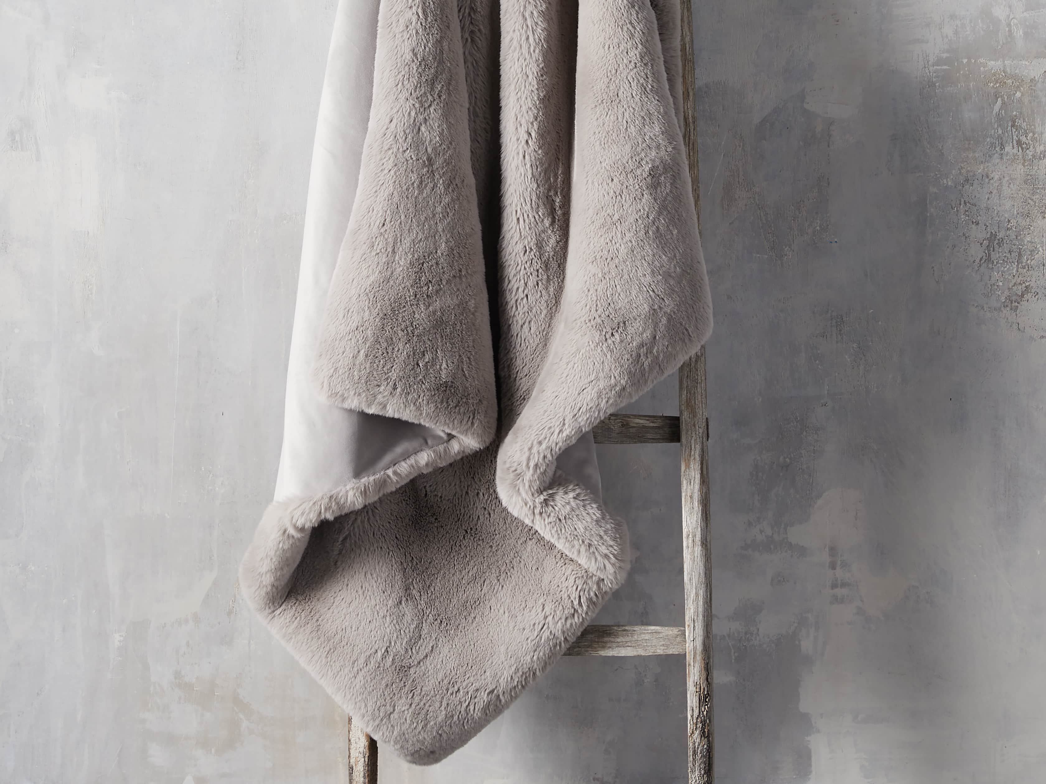 Arhaus faux fur store throw