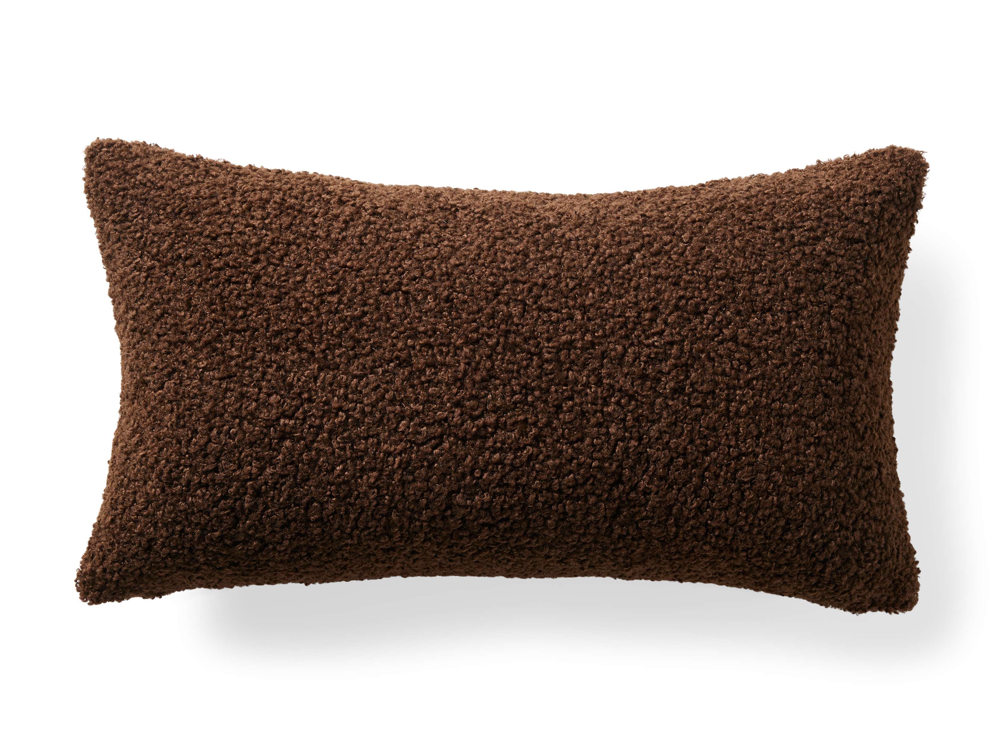 Faux Sherpa Lumbar Pillow Cover in Chocolate