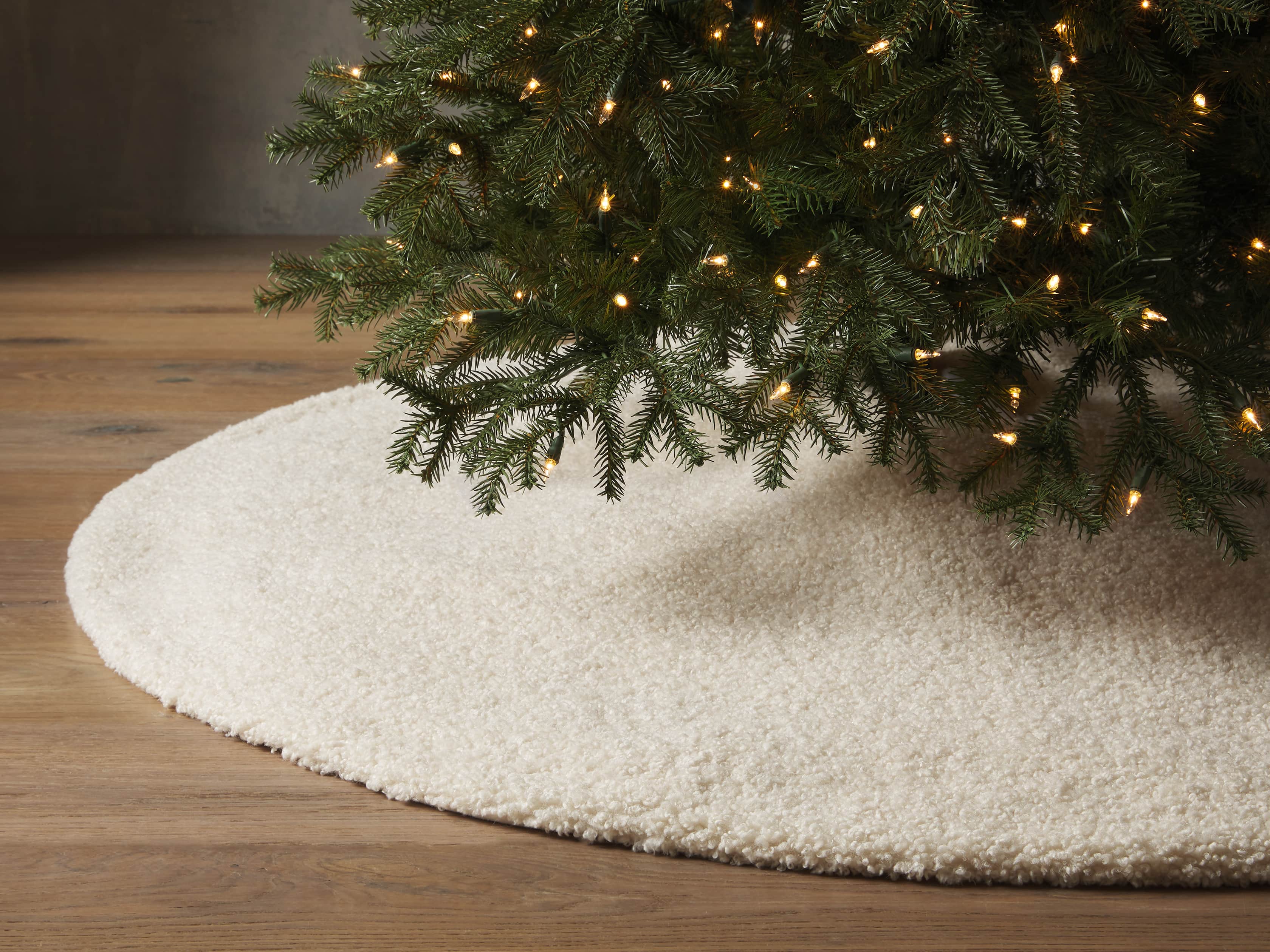 Ivory Faux Sherpa Tree Skirt, slide 1 of 3