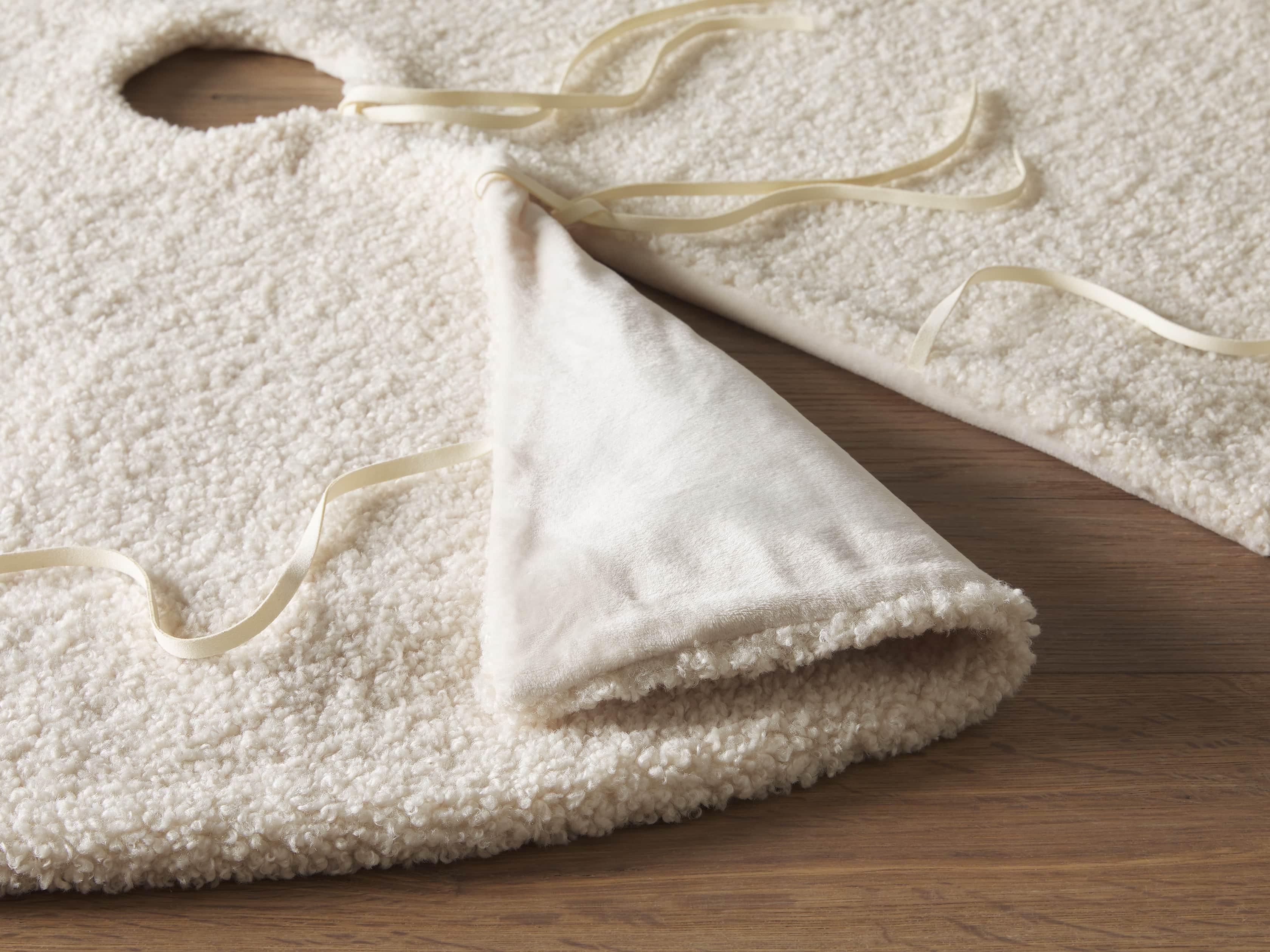 Ivory Faux Sherpa Tree Skirt, slide 3 of 3