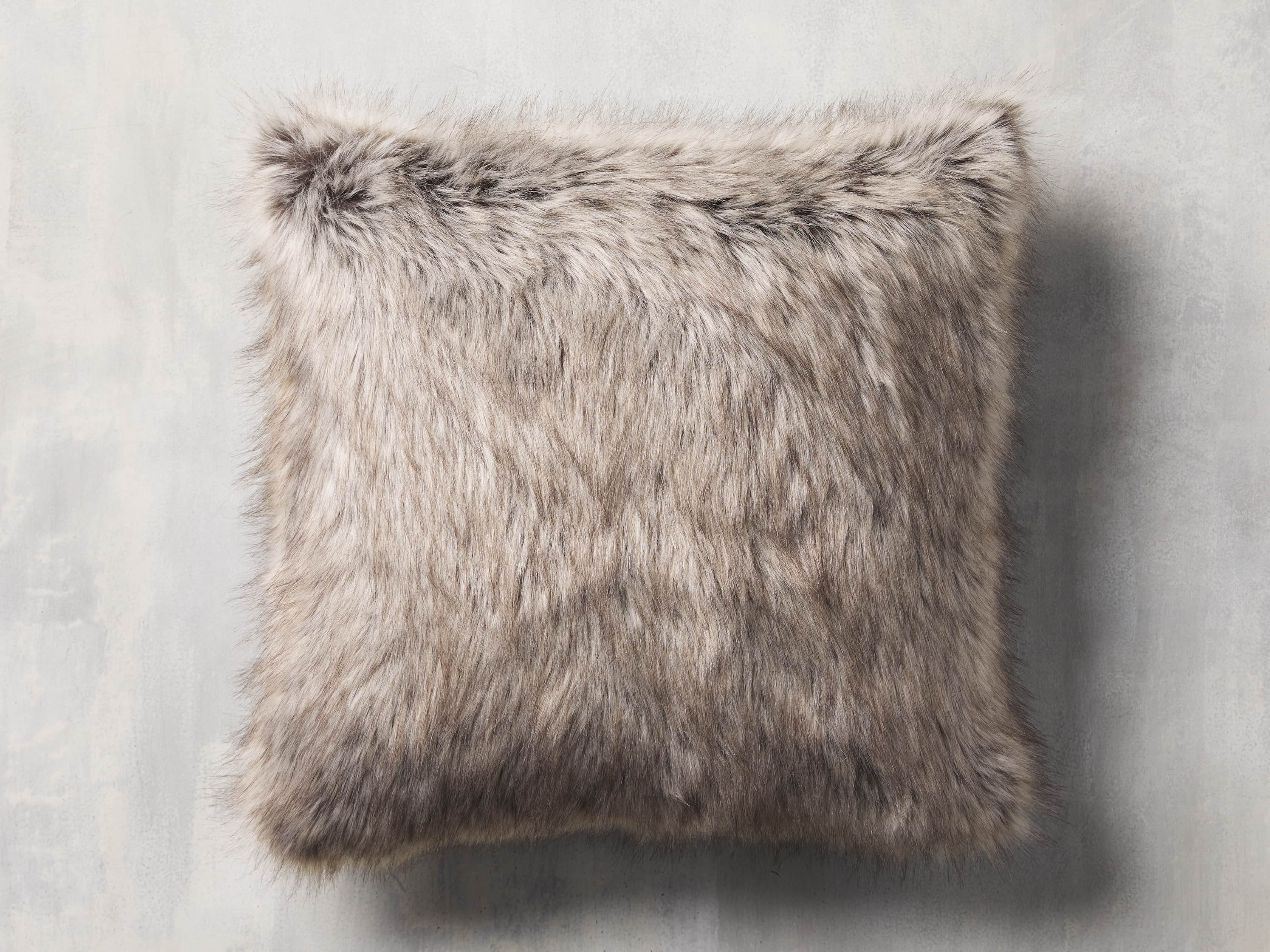 Faux Fur Reversible Tartan Pillow, slide 2 of 4